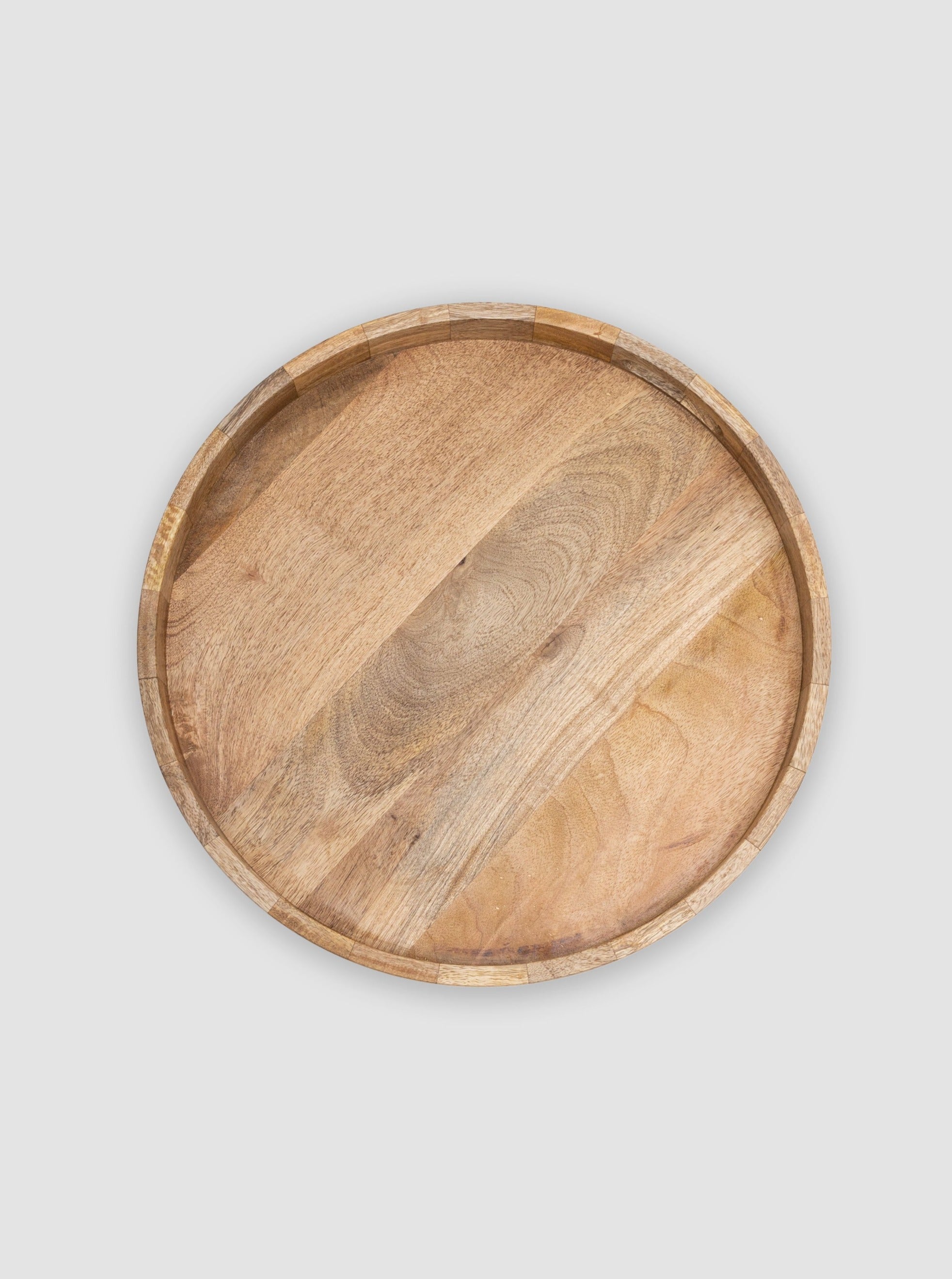 Deco plate mango wood wind rose, round tray with raised edge, 20 x