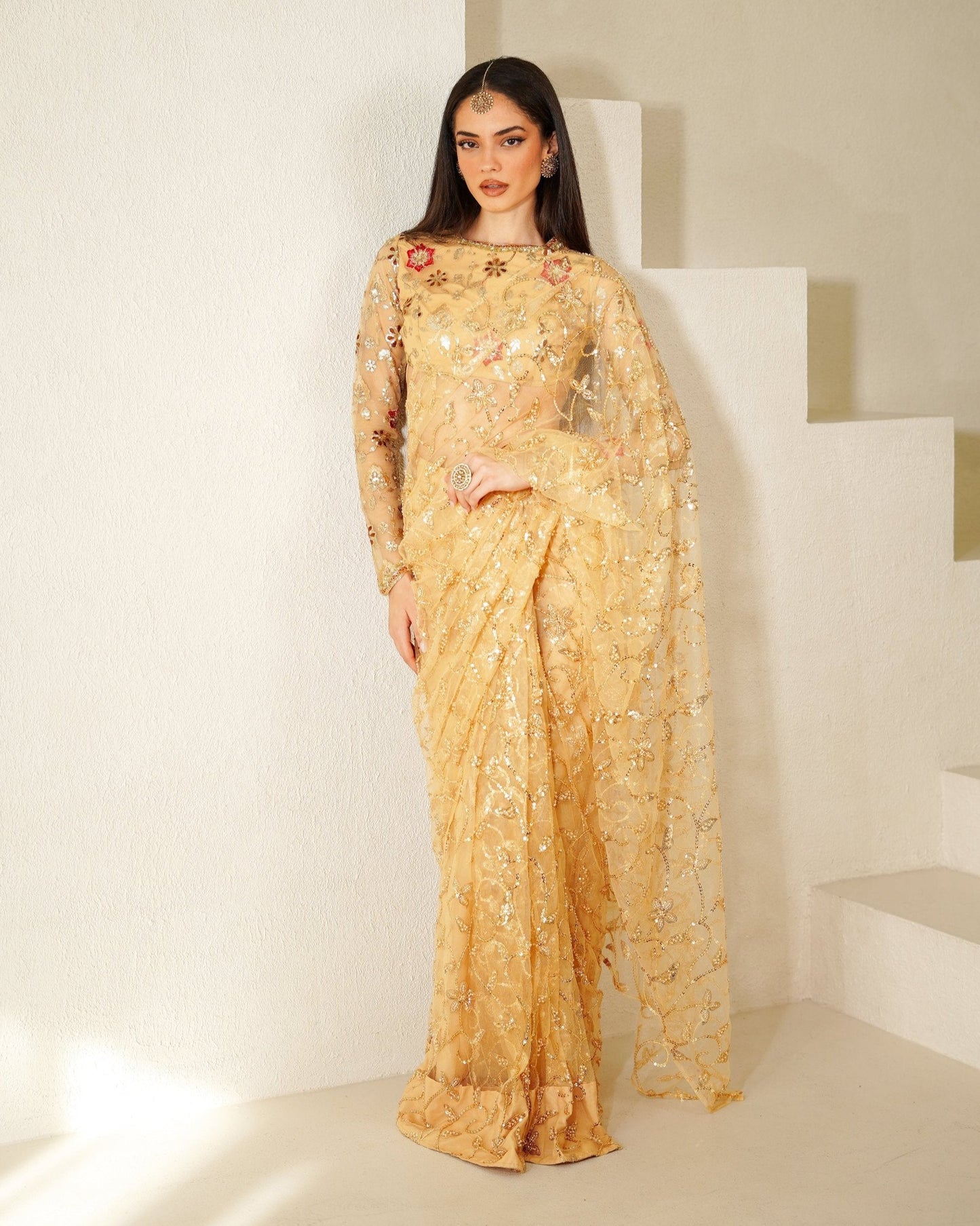 Gold Raina Easy-Drape Saree