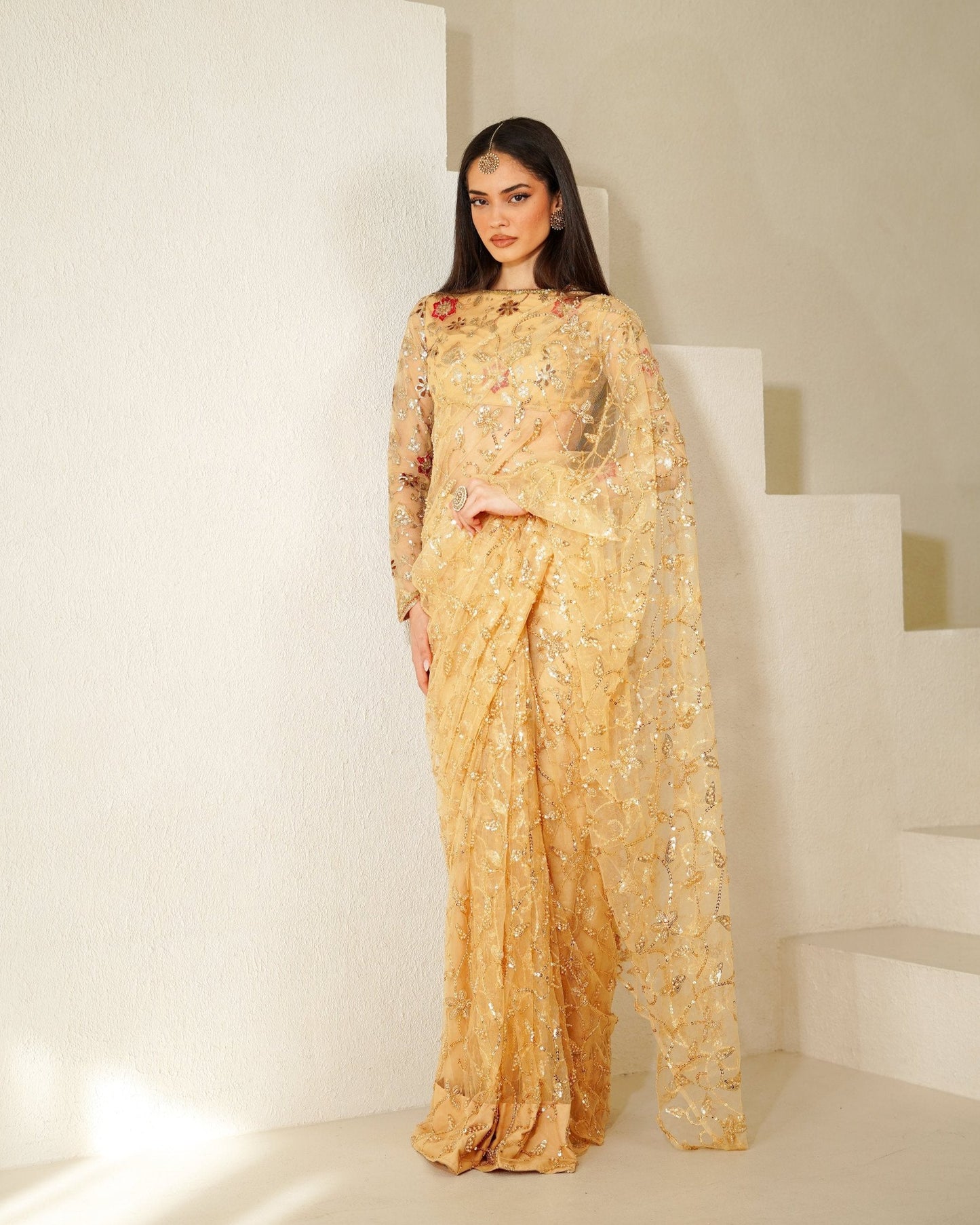 Gold Raina Easy-Drape Saree