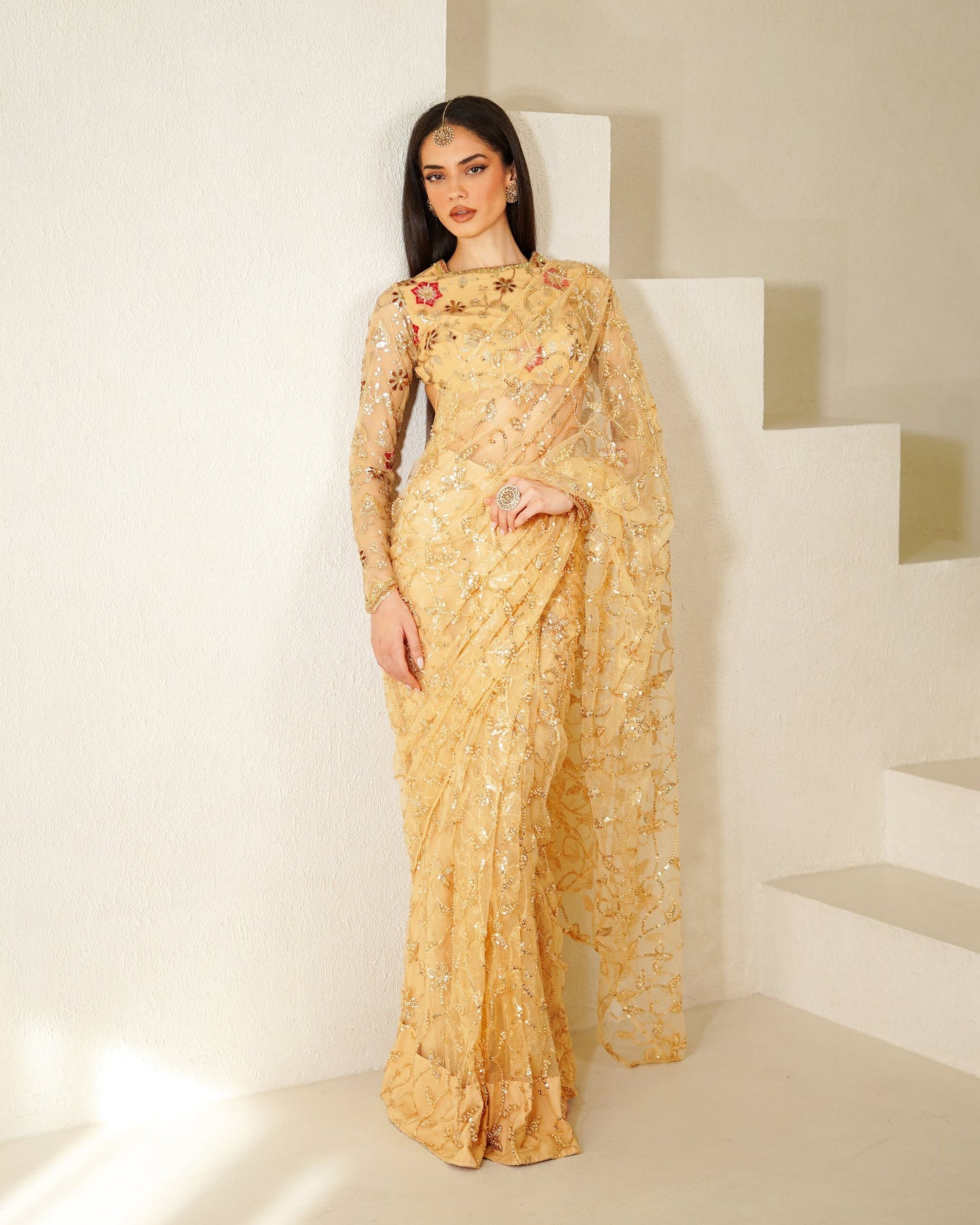 Gold Raina Easy-Drape Saree