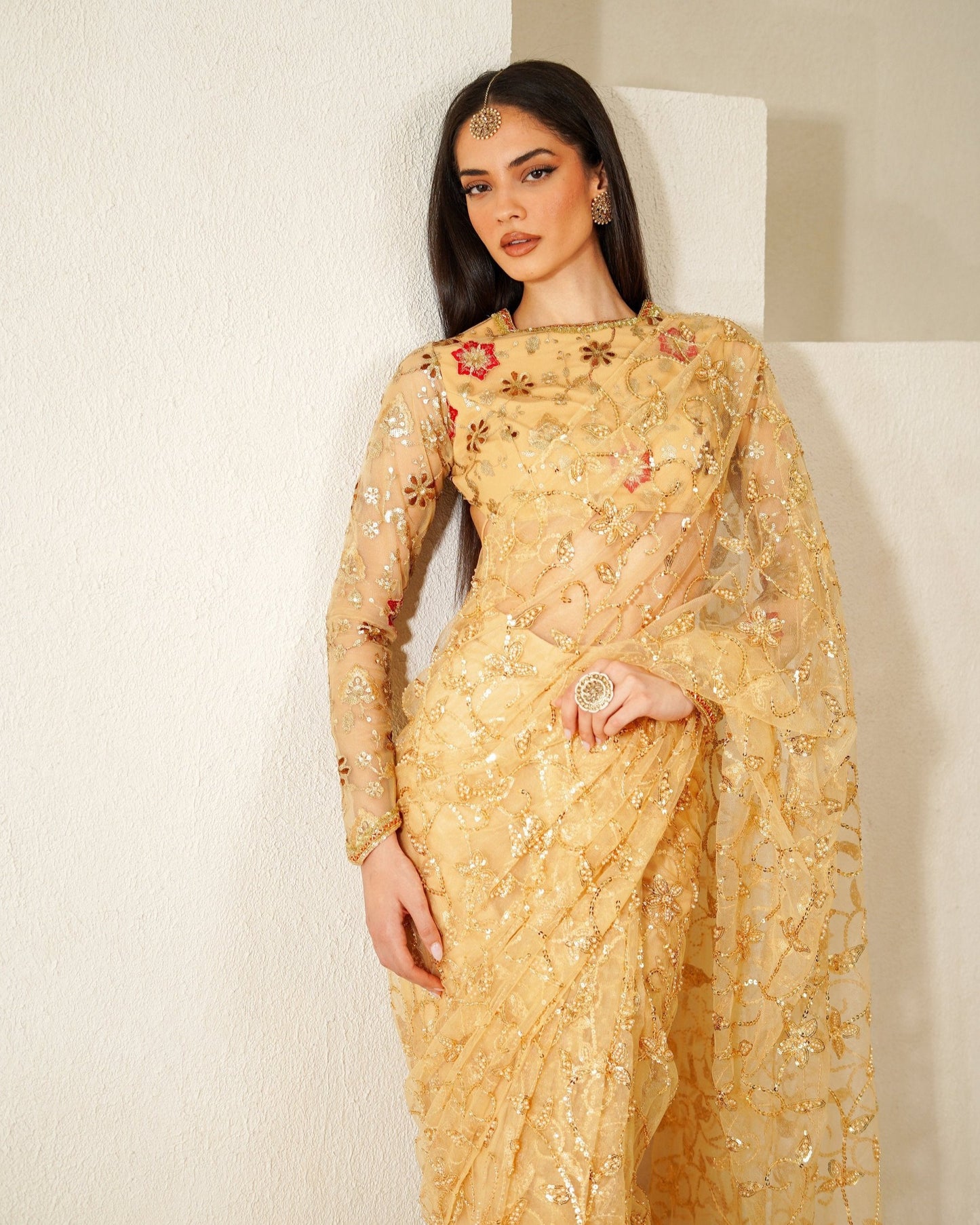 Gold Raina Easy-Drape Saree