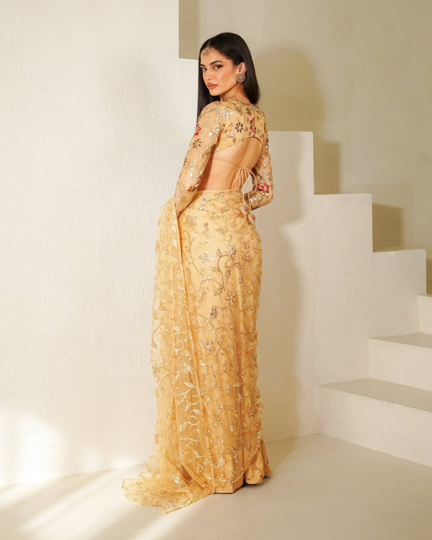 Gold Raina Easy-Drape Saree