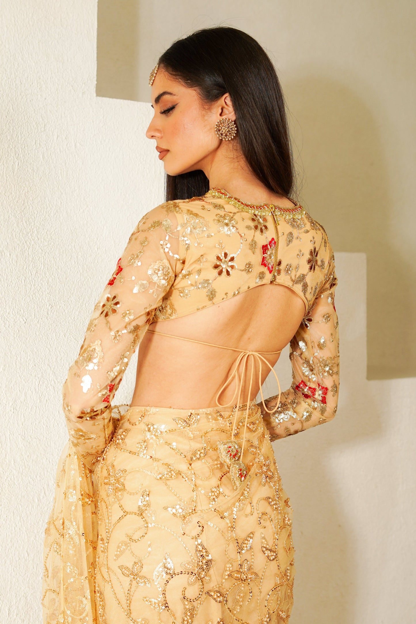 Gold Rosette Handwork Blouse