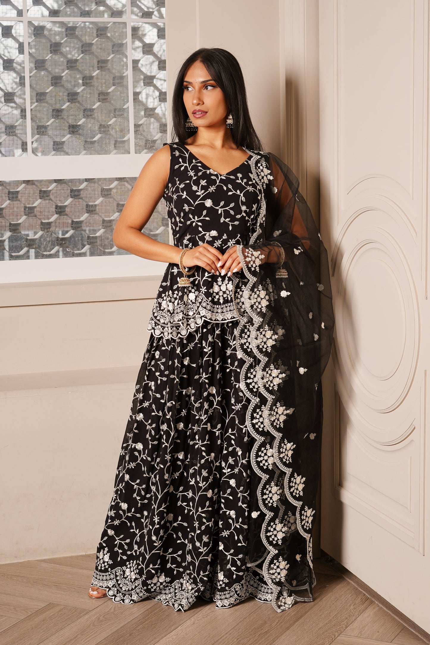 Black Tamanna Suit and Dupatta