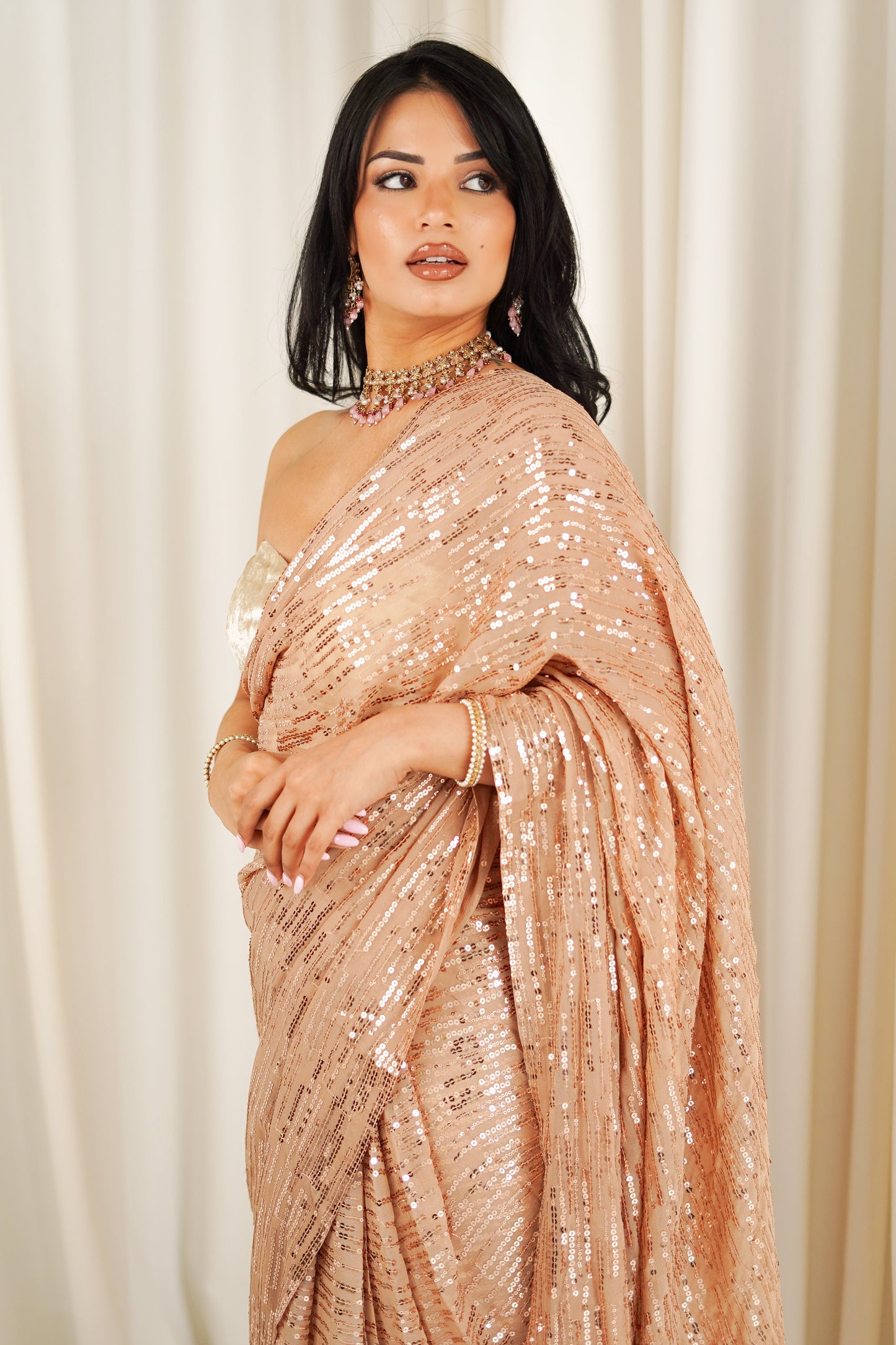 Rosegold Mystique Easy-Drape Saree