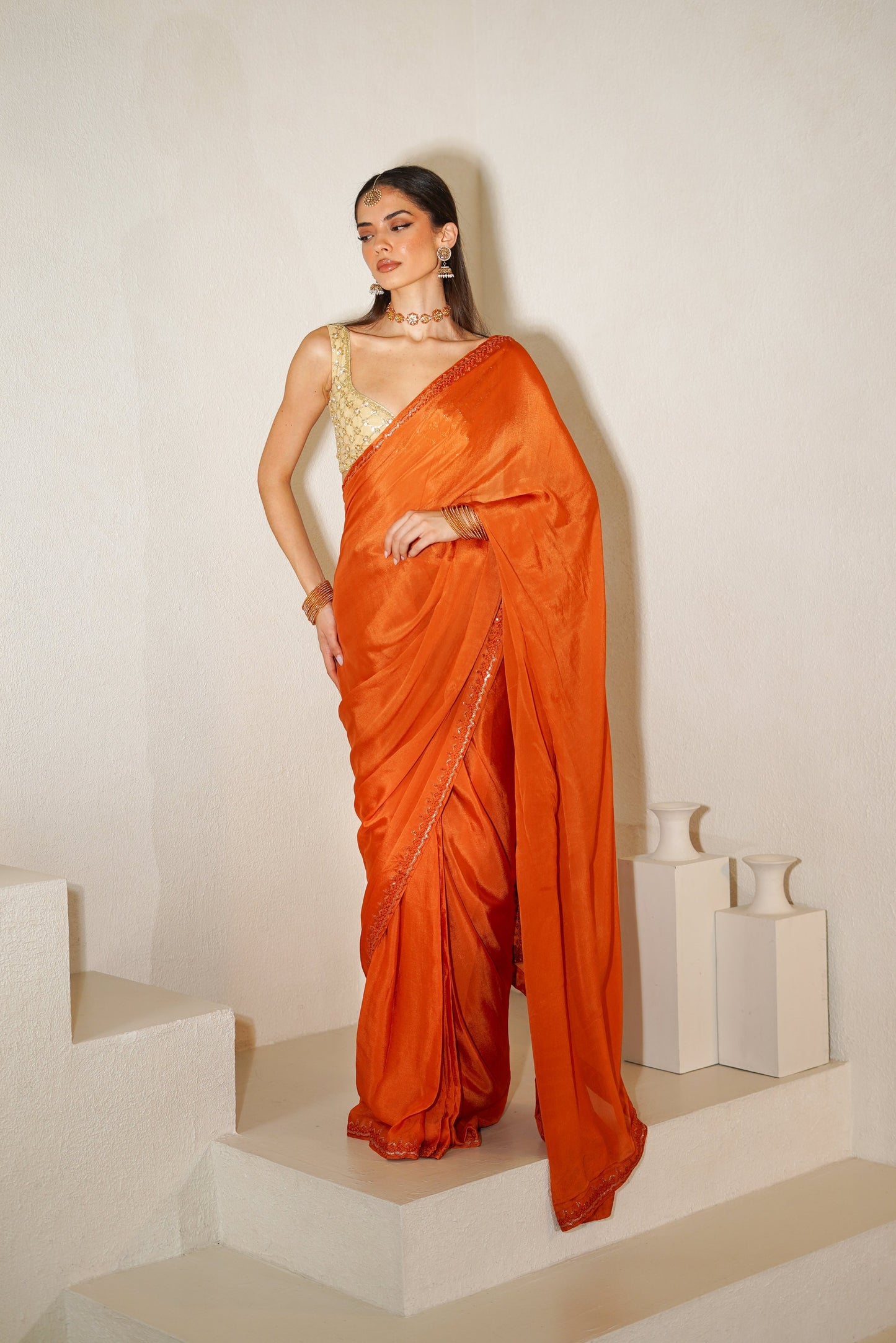 Amber Ethereal Easy-Drape Saree