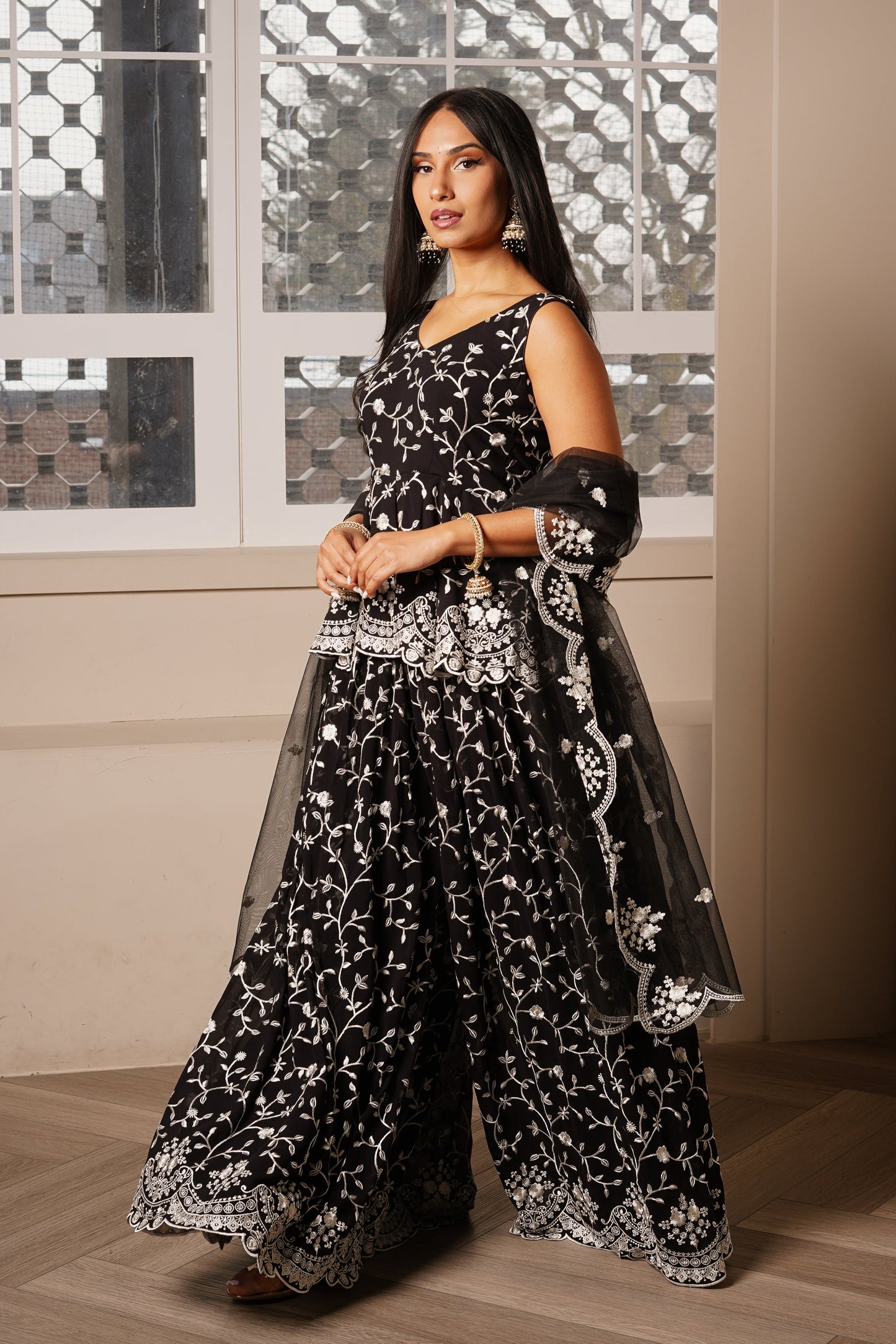 Black Tamanna Suit and Dupatta