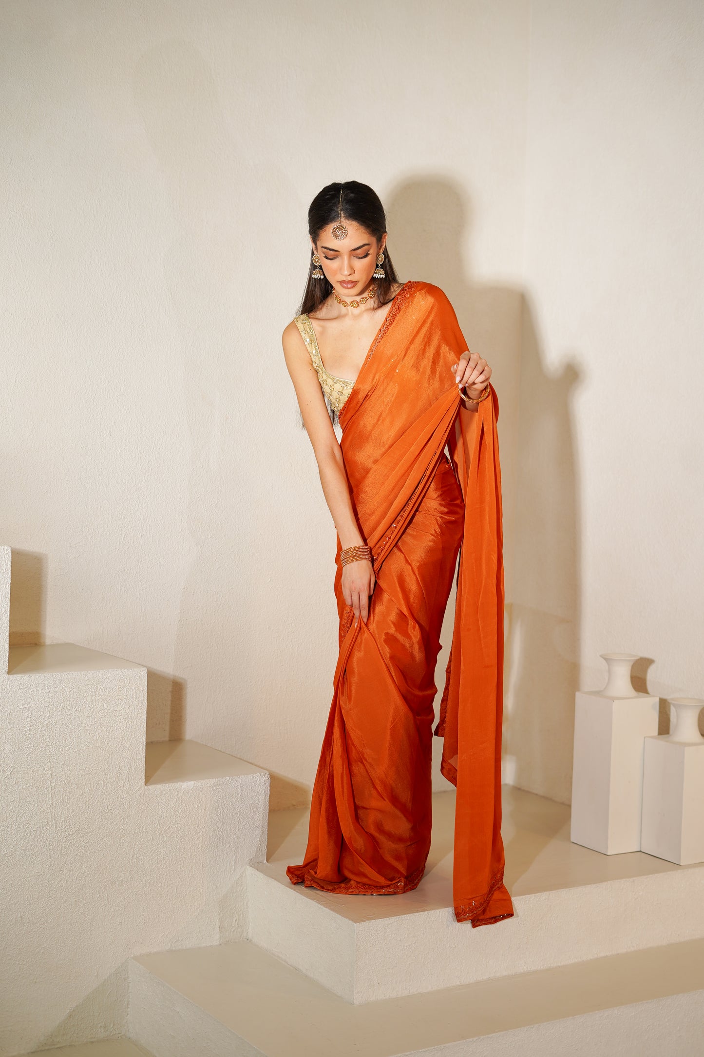 Amber Ethereal Easy-Drape Saree