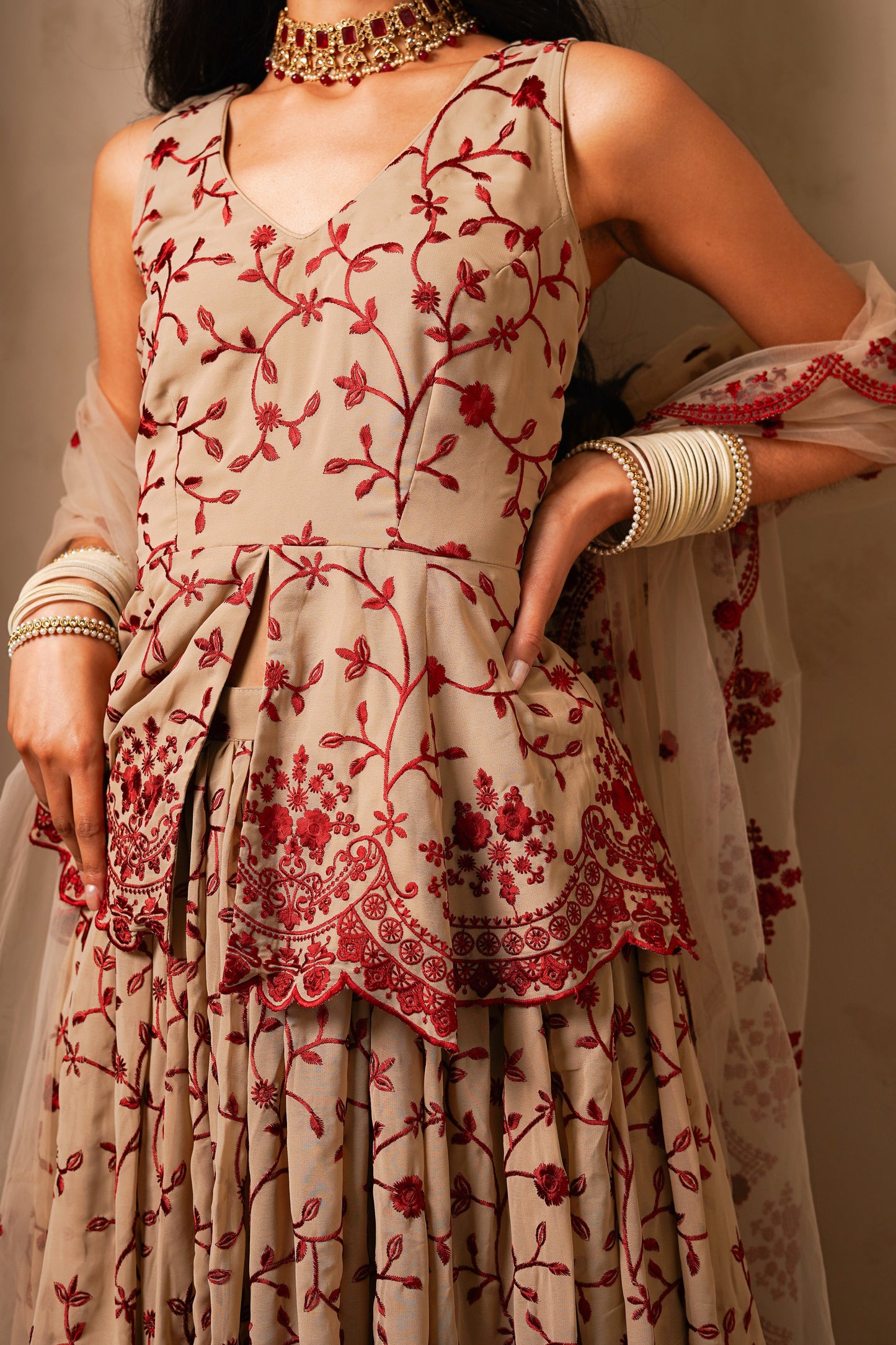 Taupe Tamanna Suit and Dupatta