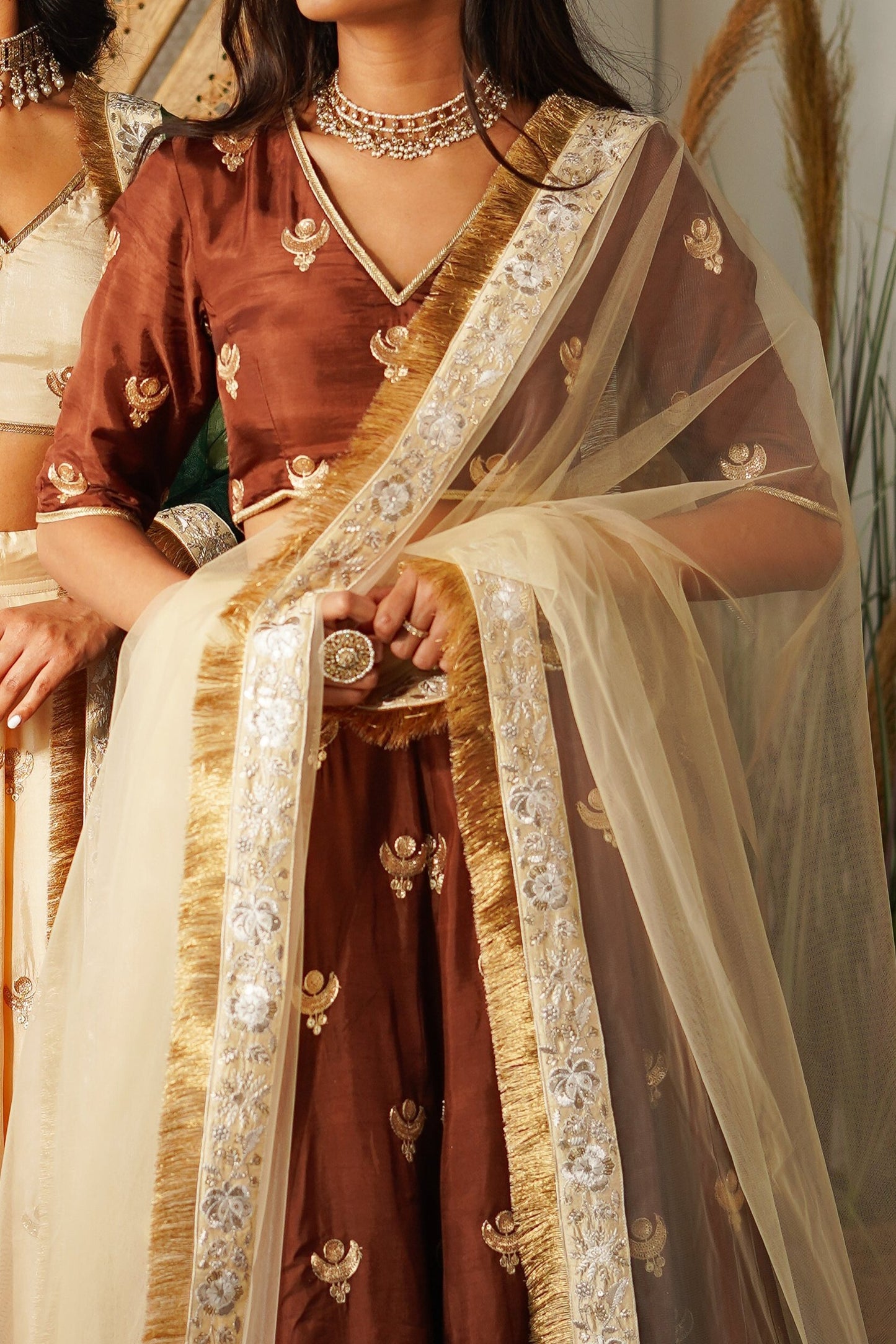 Gold Fringe Dupatta