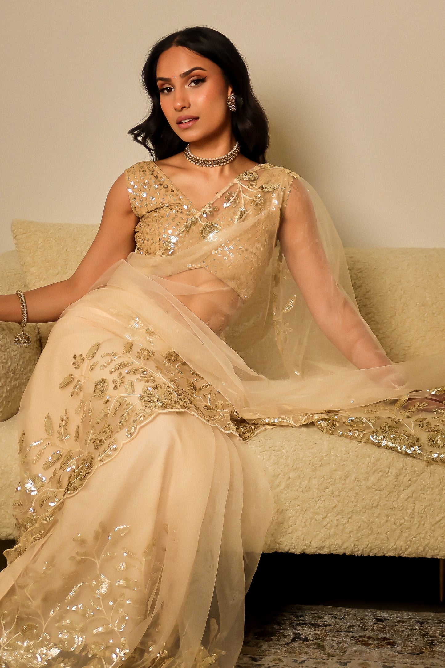 Sand Opulence Easy-Drape Saree