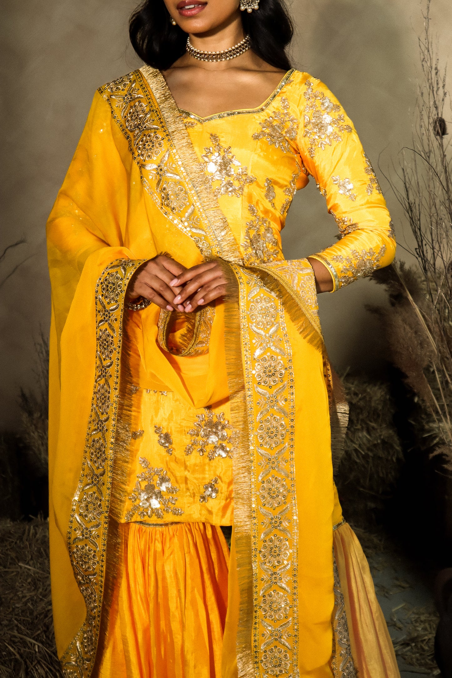 Marigold Ryna Suit and Dupatta