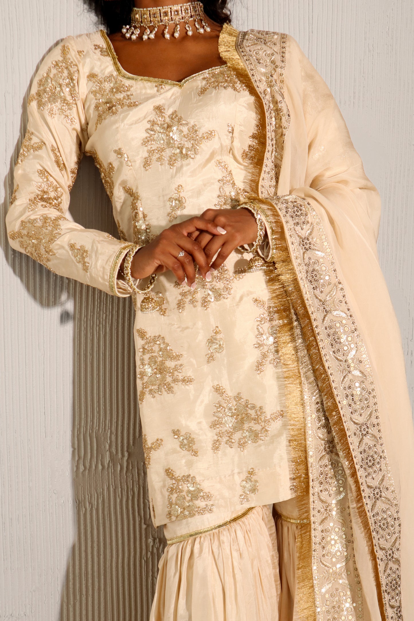 Champagne Ryna Suit and Dupatta