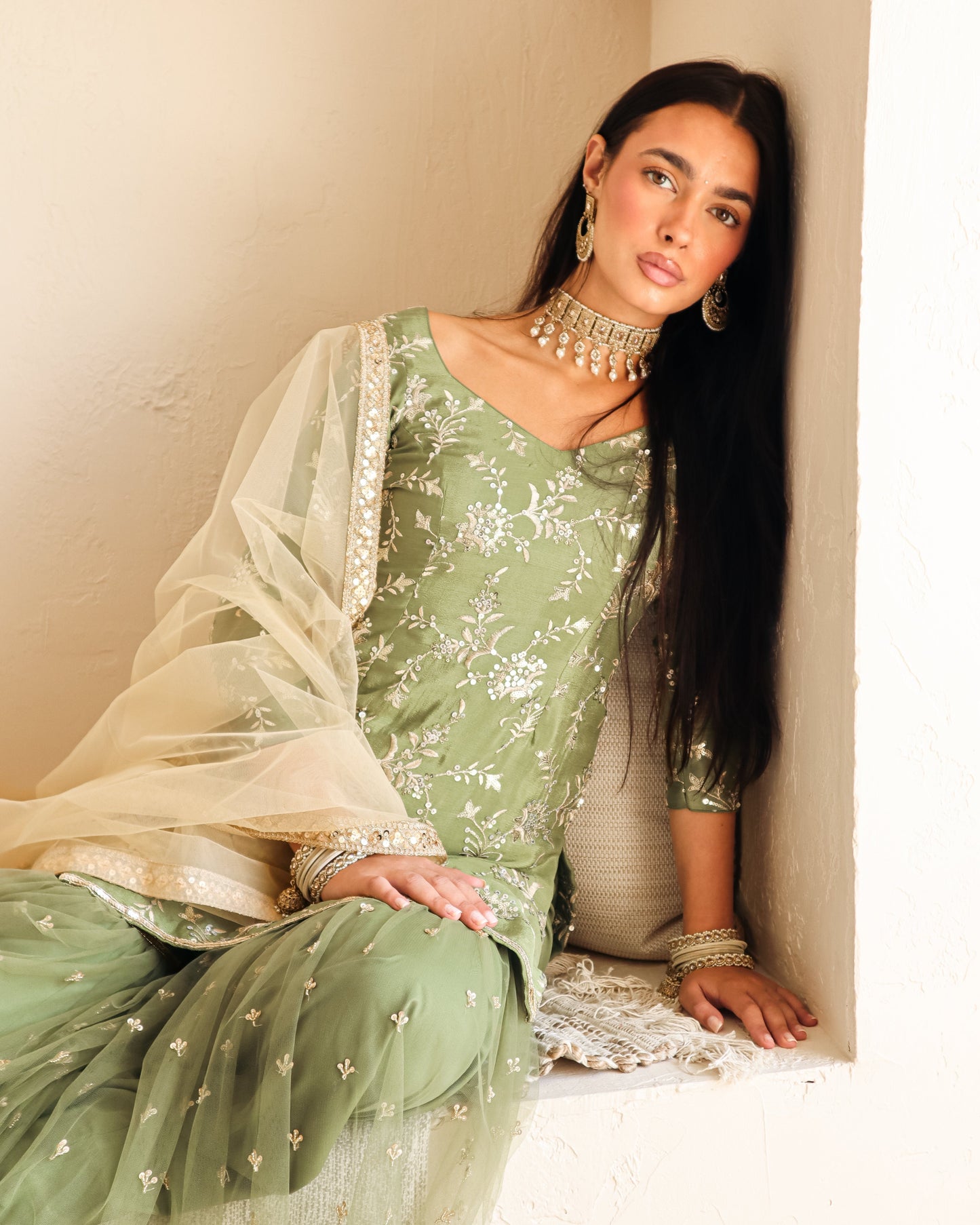 Sage Sitara Suit and Dupatta