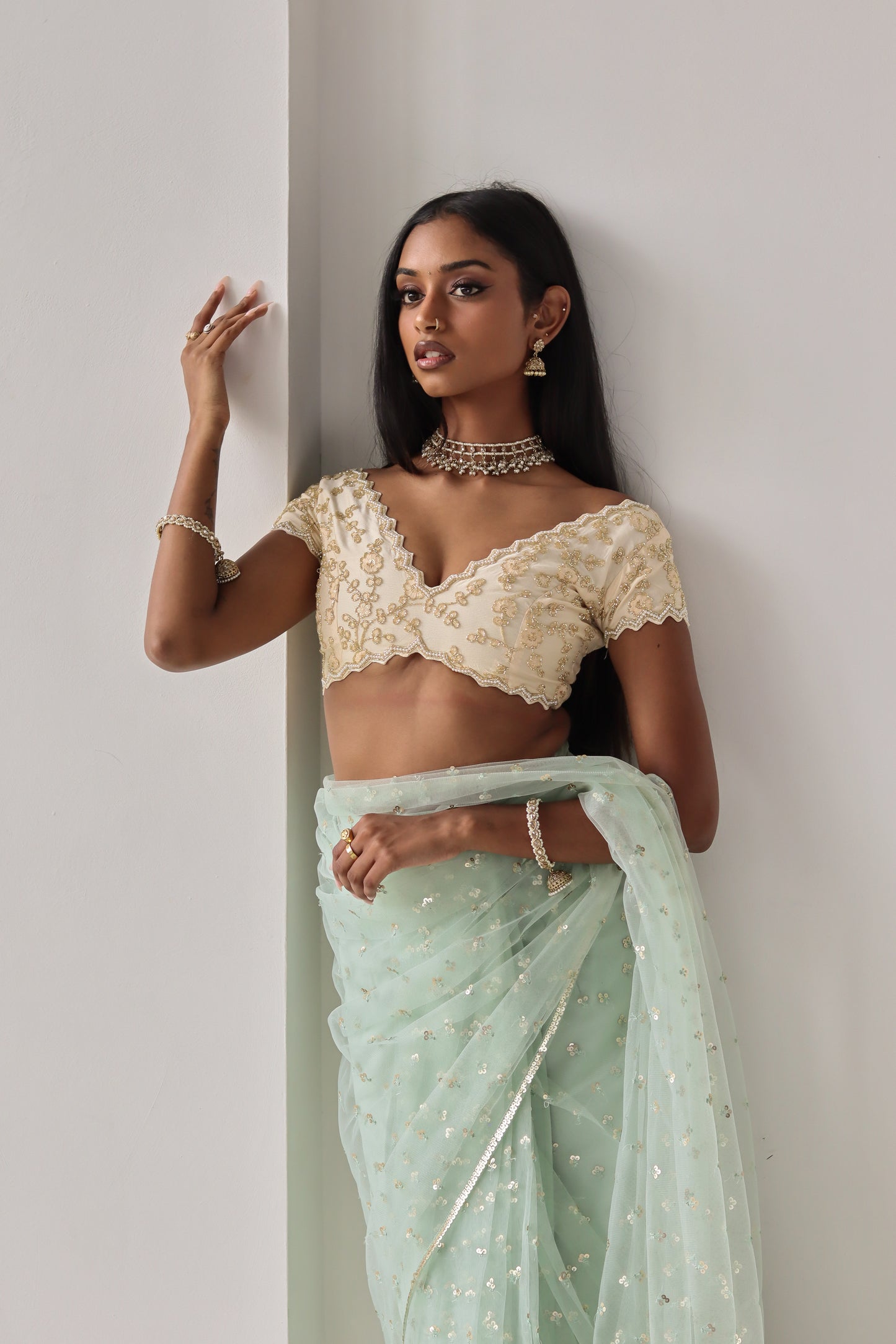 Cream Amira Handwork Blouse