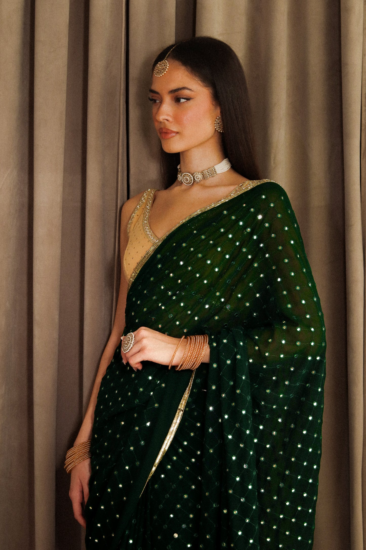 Sierra Cactus Easy-Drape Saree