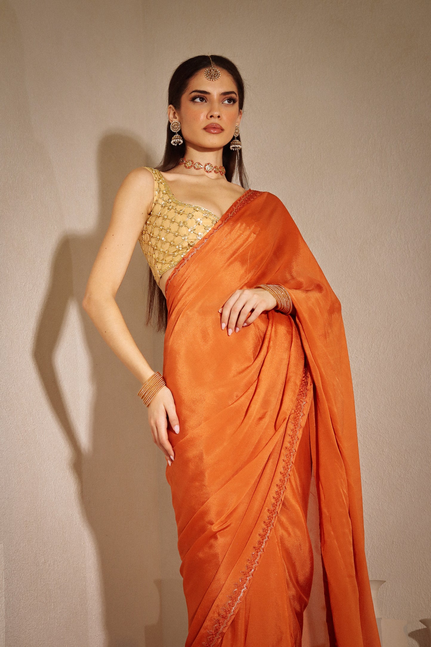 Amber Ethereal Easy-Drape Saree