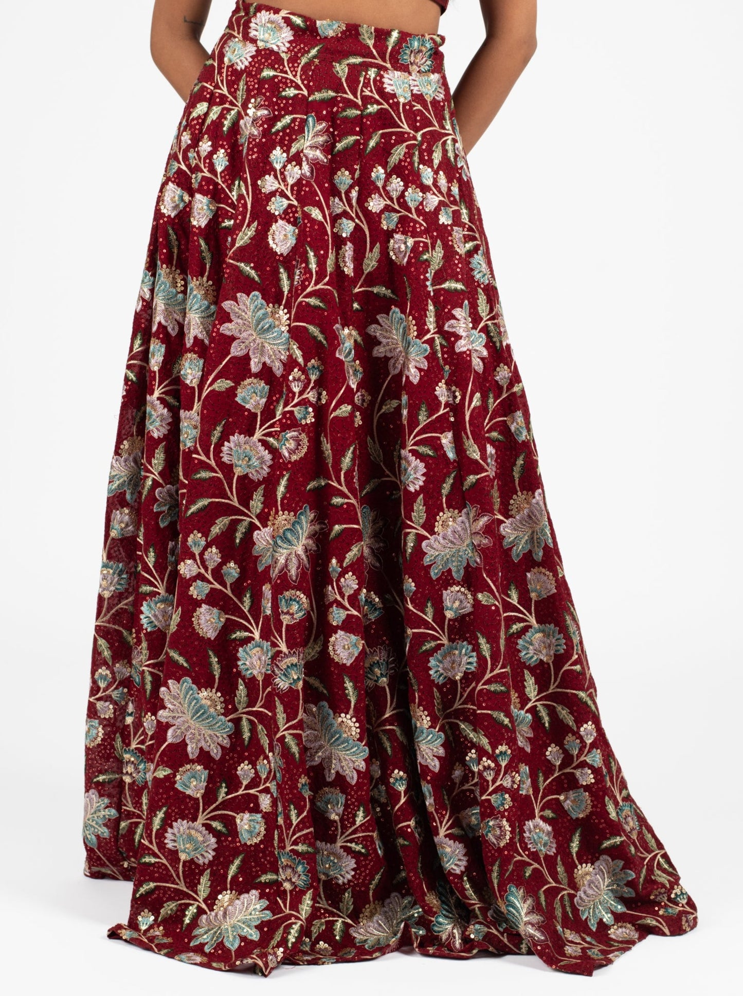 Maroon Lotus Skirt