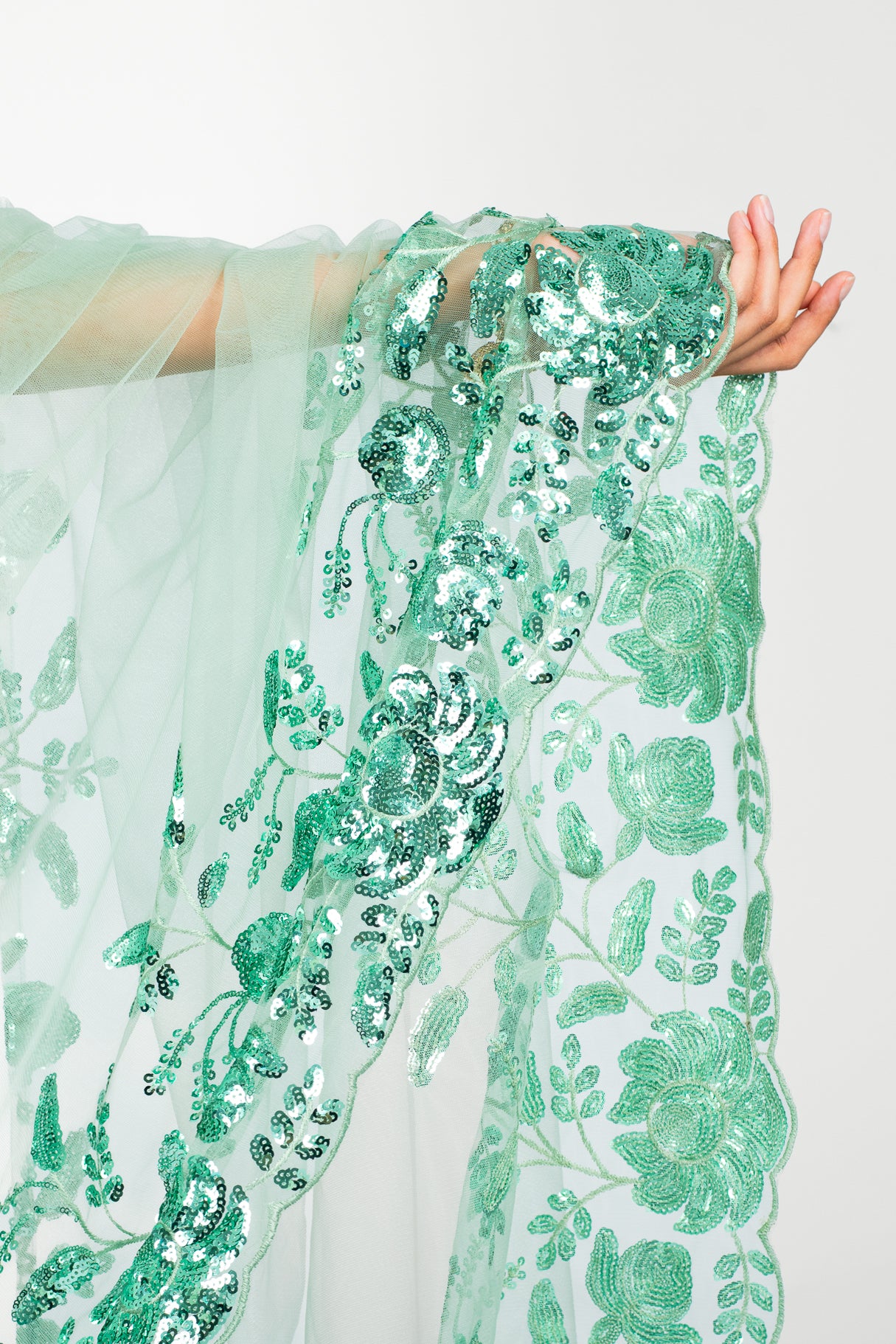 Seafoam Opulence Easy-Drape Saree