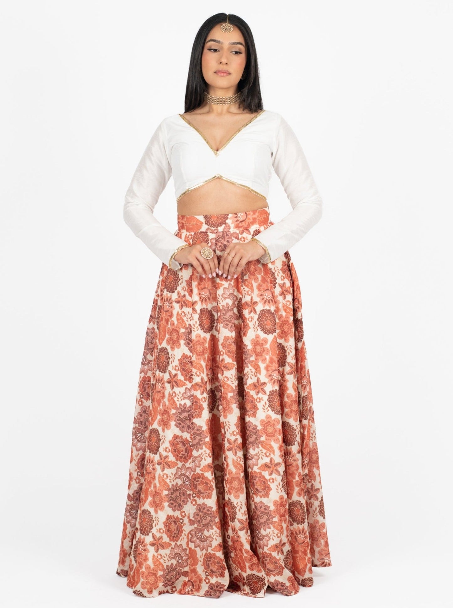 Tangerine Bloom Skirt