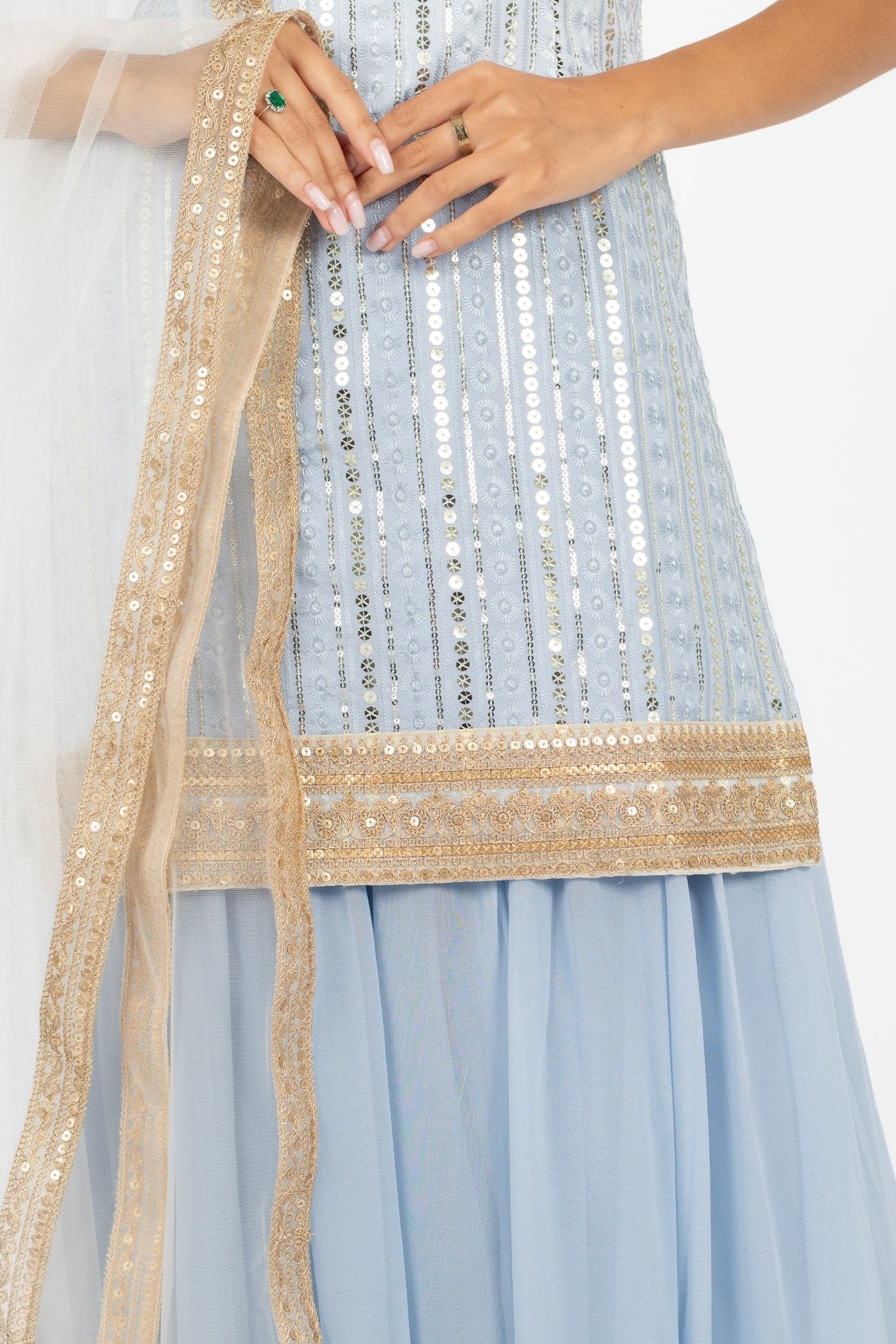 Ice Blue Amethyst Suit and Dupatta