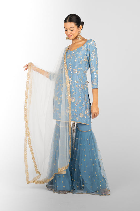 Blue Sitara Suit and Dupatta