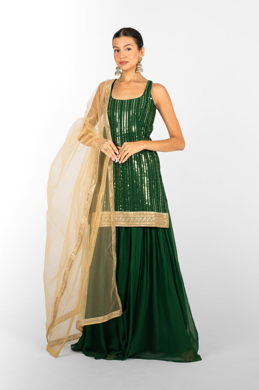 Emerald Amethyst Suit and Dupatta