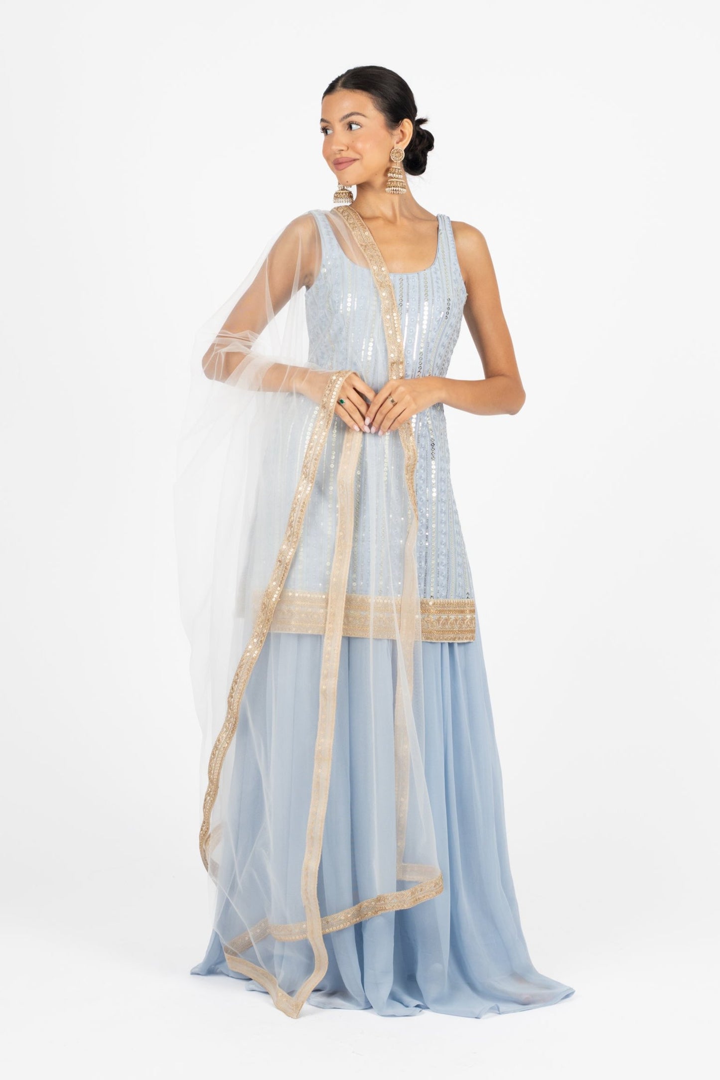 Ice Blue Amethyst Suit and Dupatta