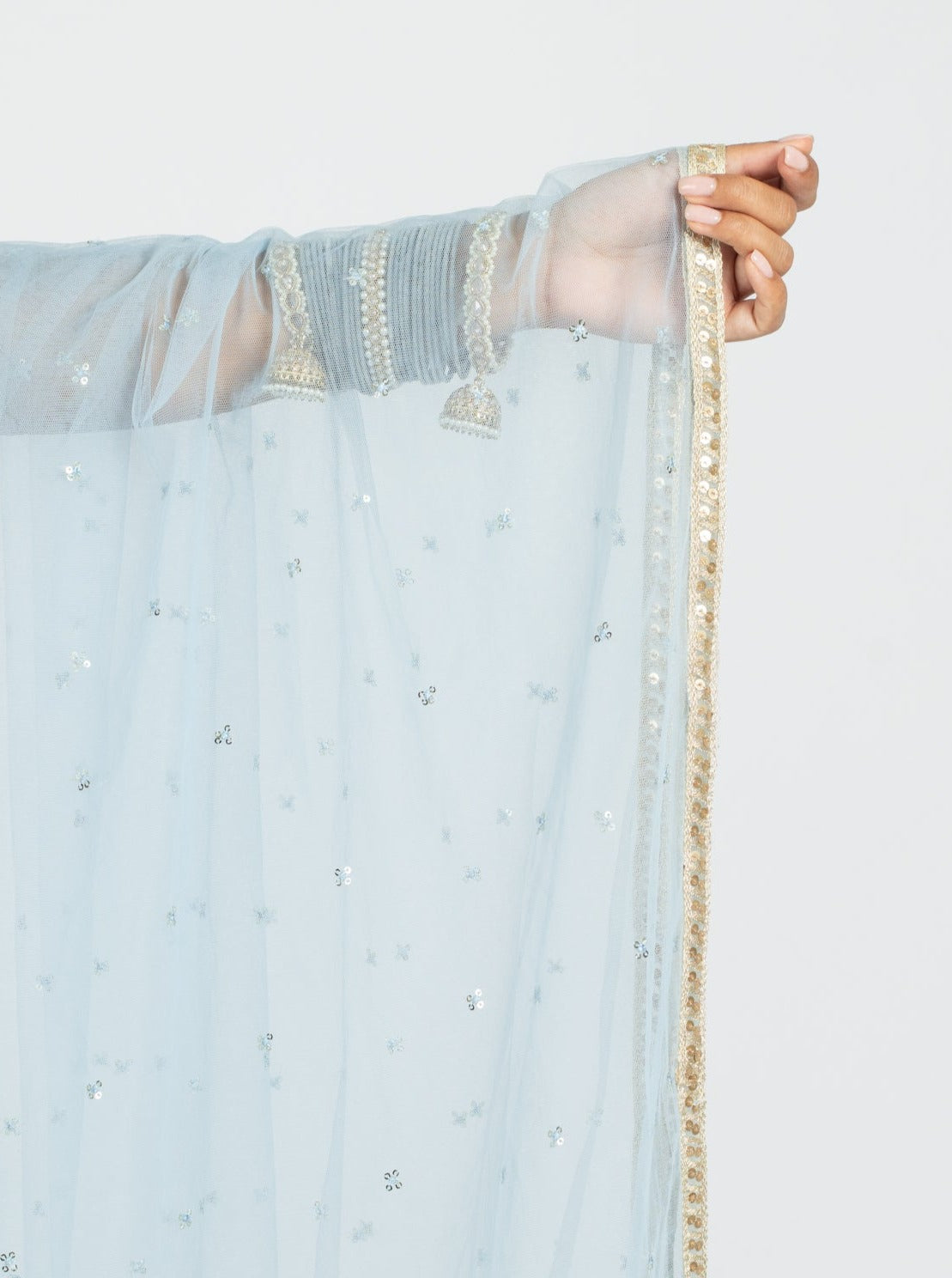 Baby Blue Cluster Dupatta