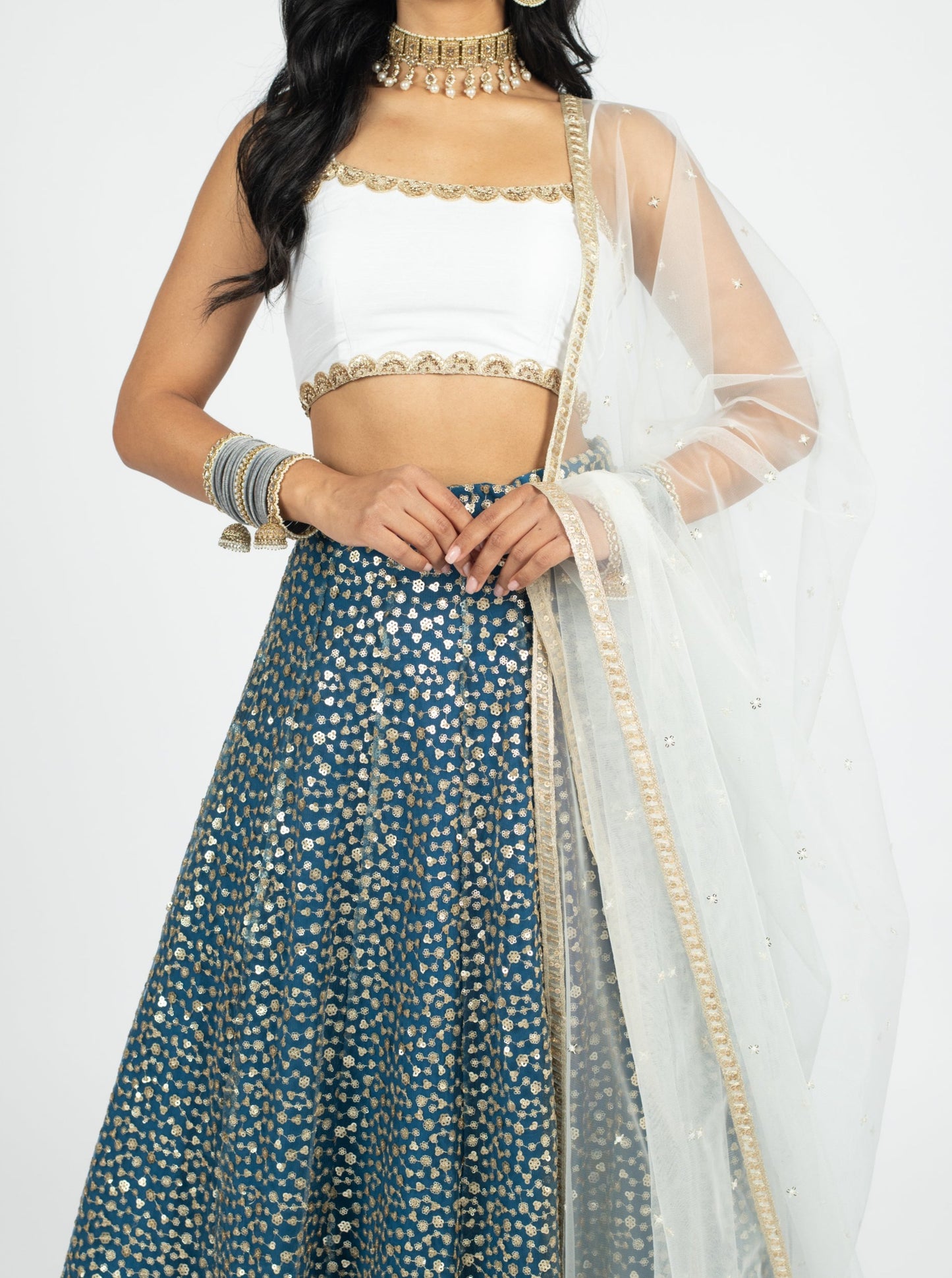 Cream Cluster Dupatta