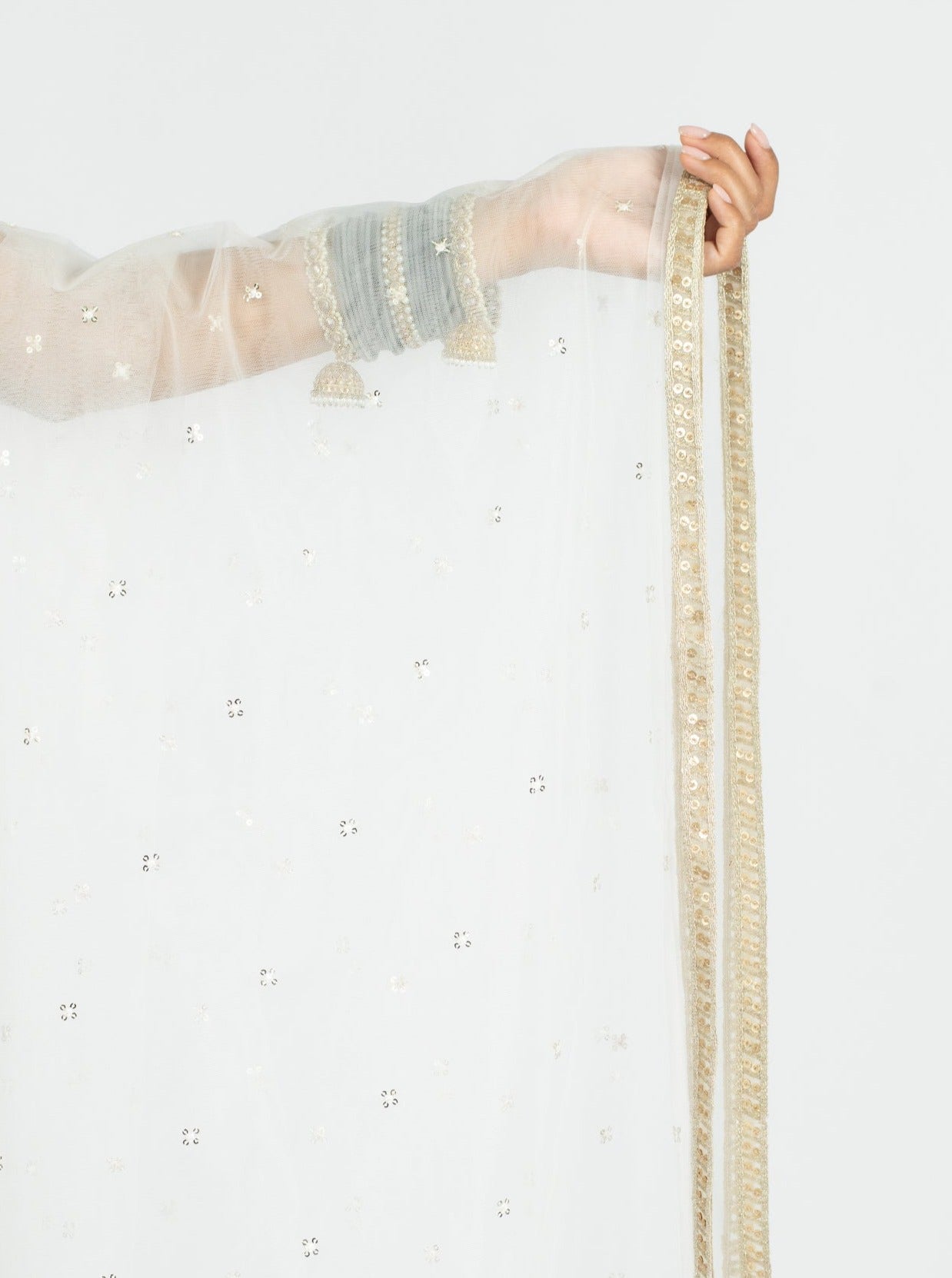 Cream Cluster Dupatta