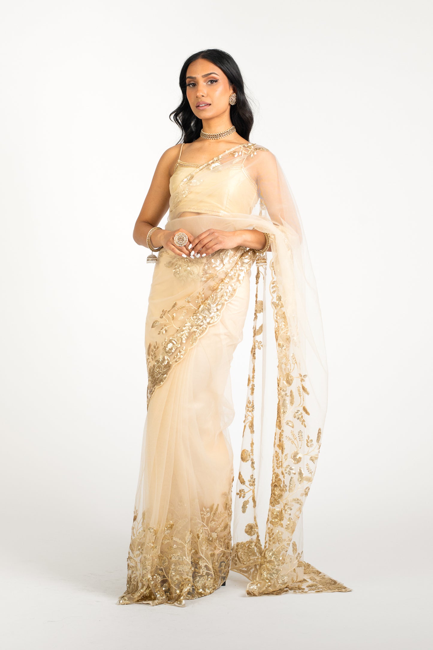 Sand Opulence Easy-Drape Saree