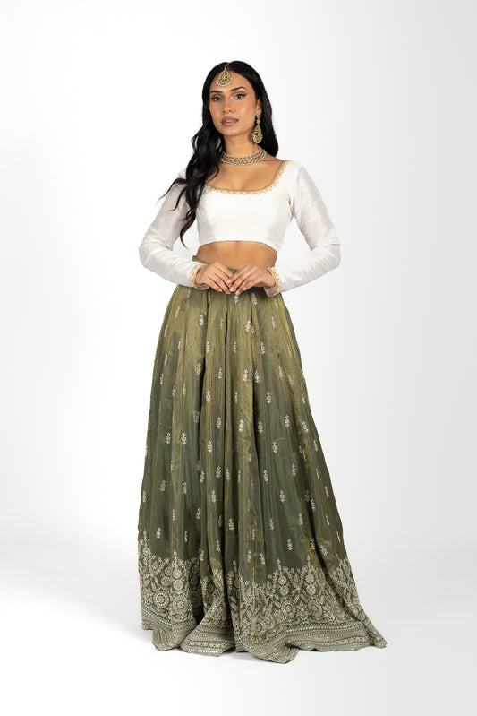 Moss Sheen Skirt