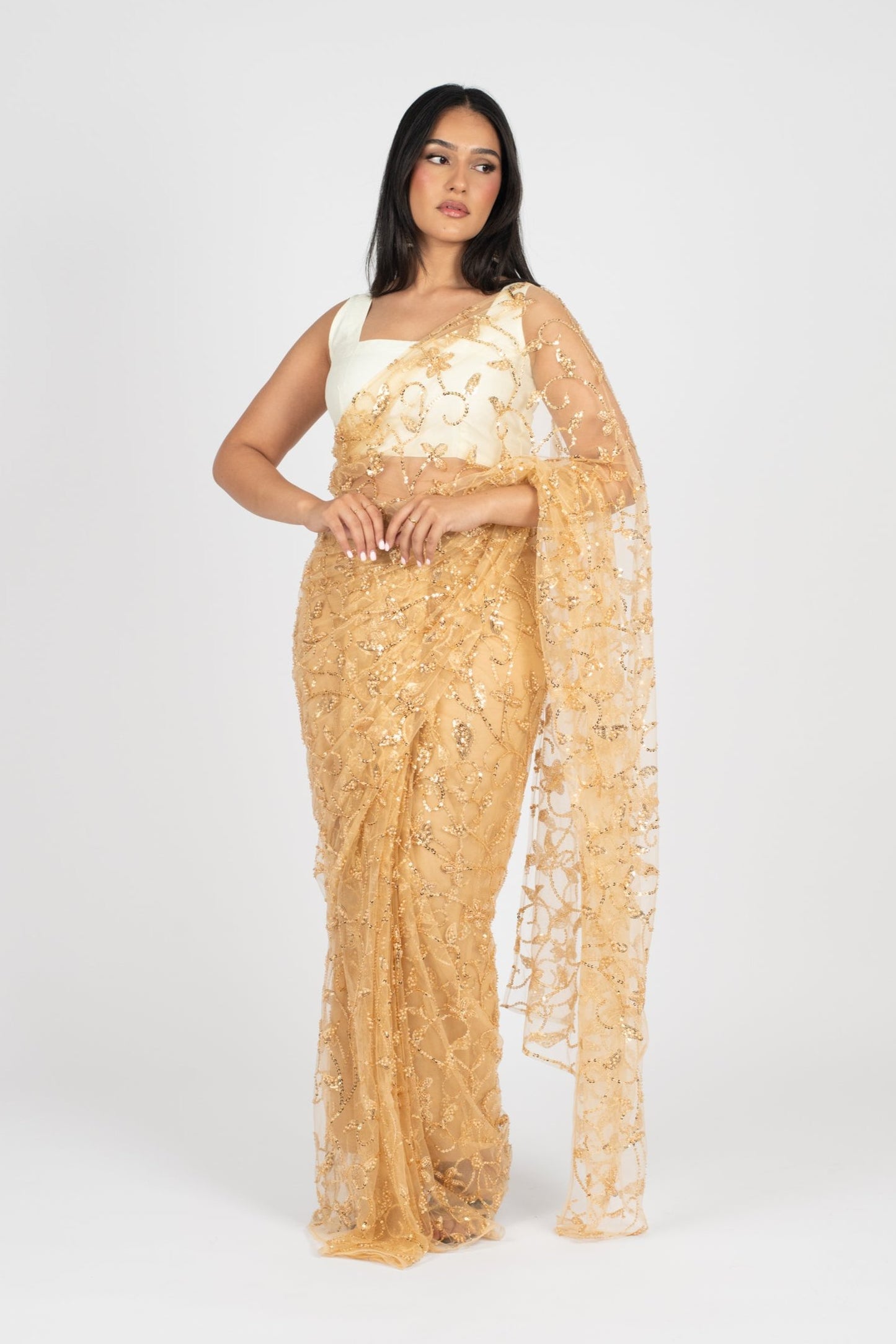 Gold Raina Easy-Drape Saree