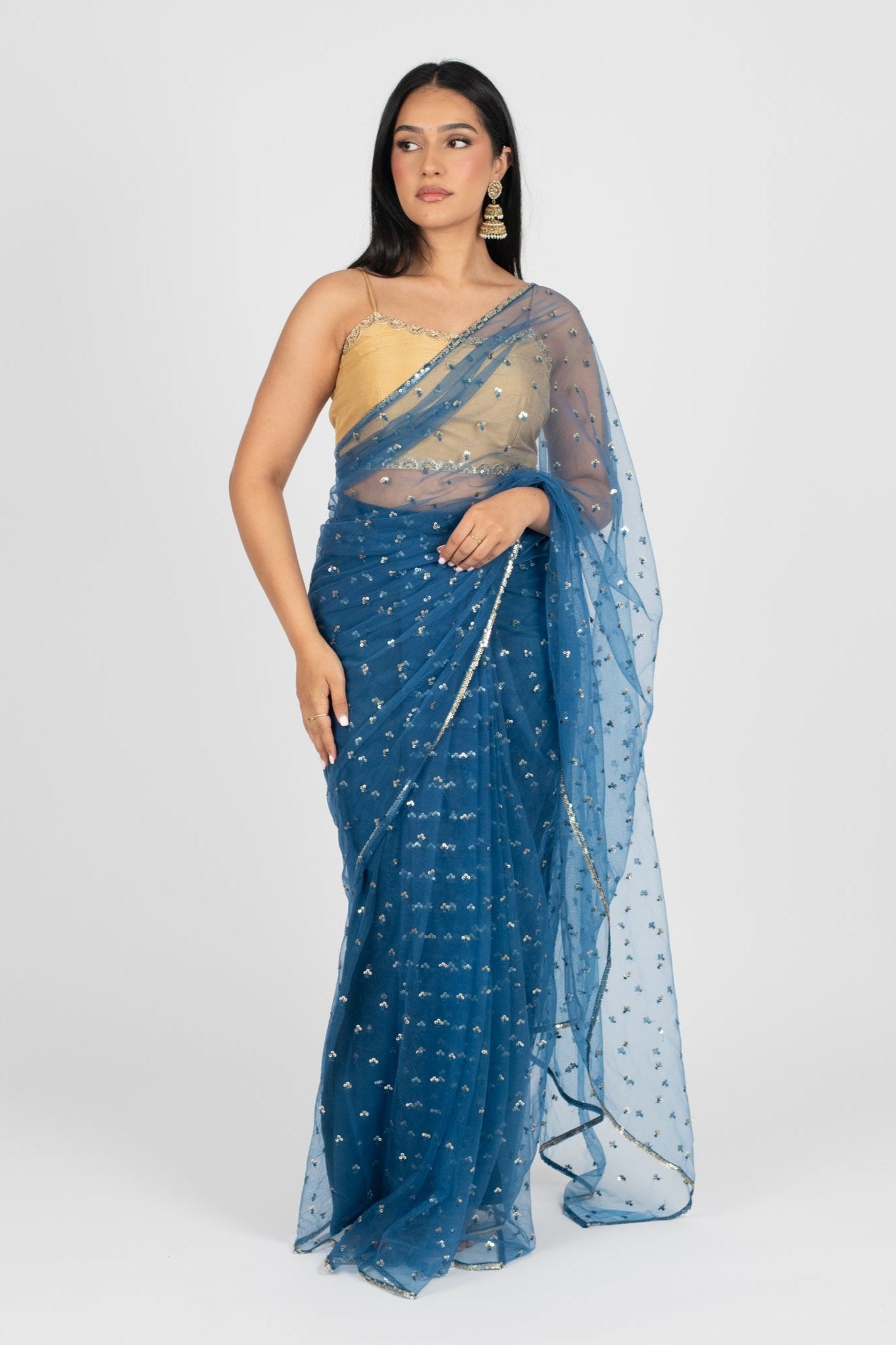 Sapphire Blue Tara Easy-Drape Saree