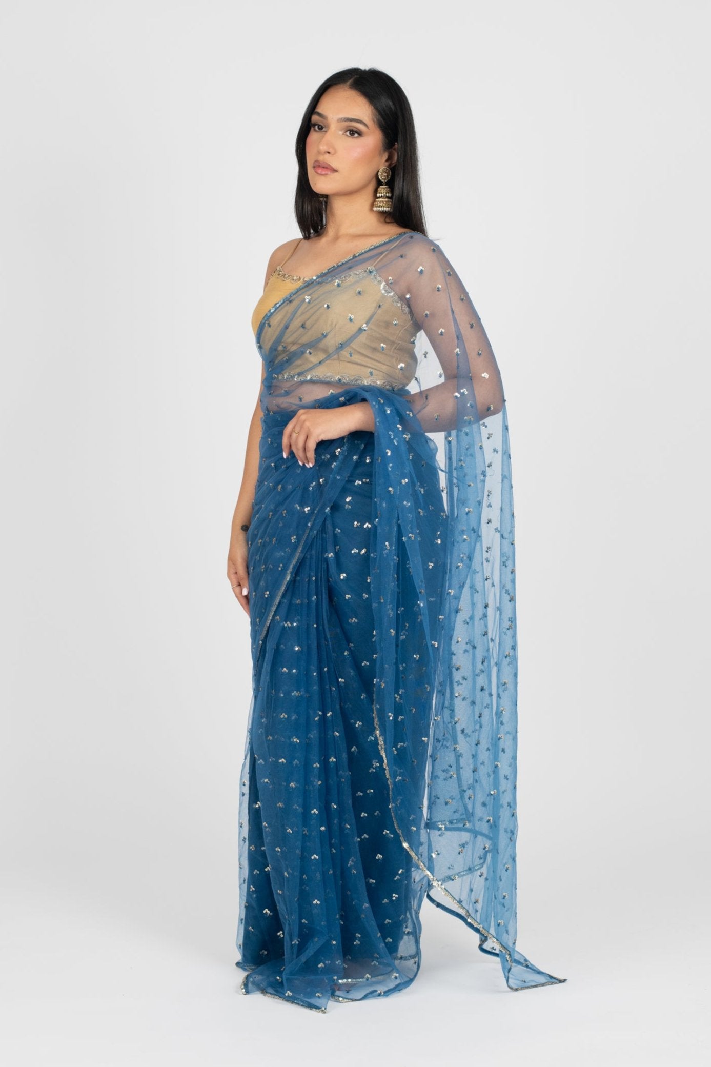 Sapphire Blue Tara Easy-Drape Saree