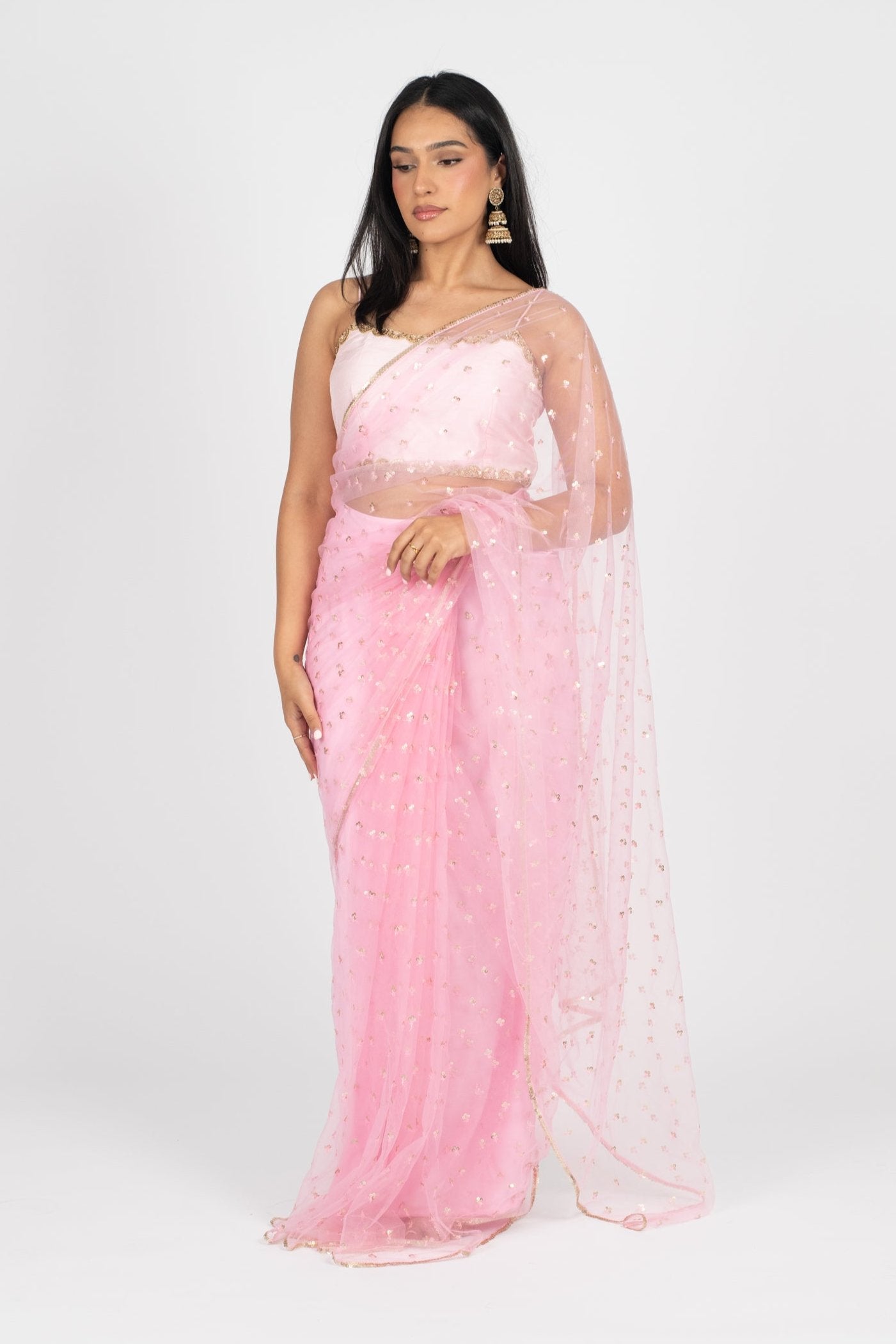 Pink Tara Easy-Drape Saree