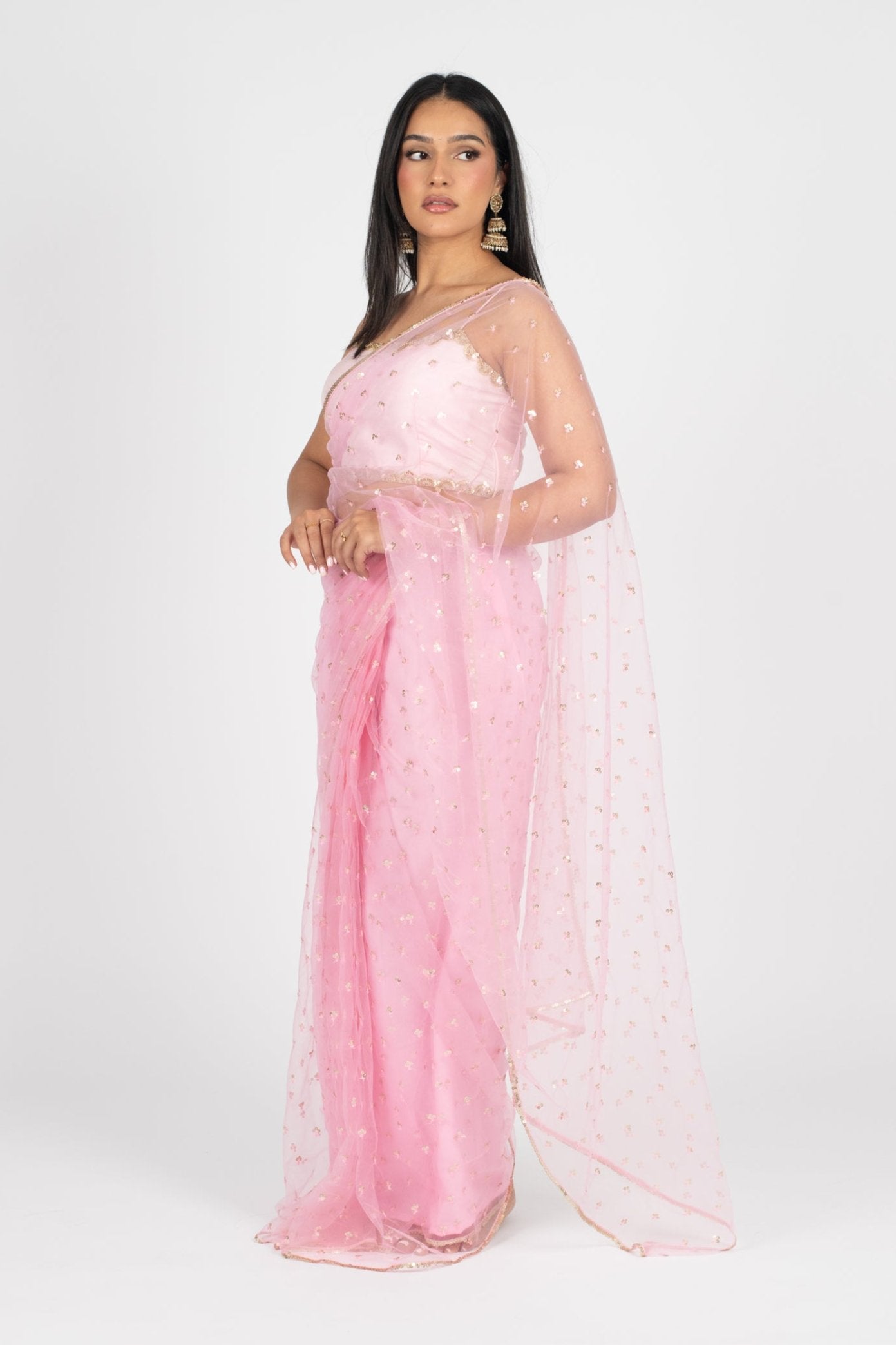 Pink Tara Easy-Drape Saree