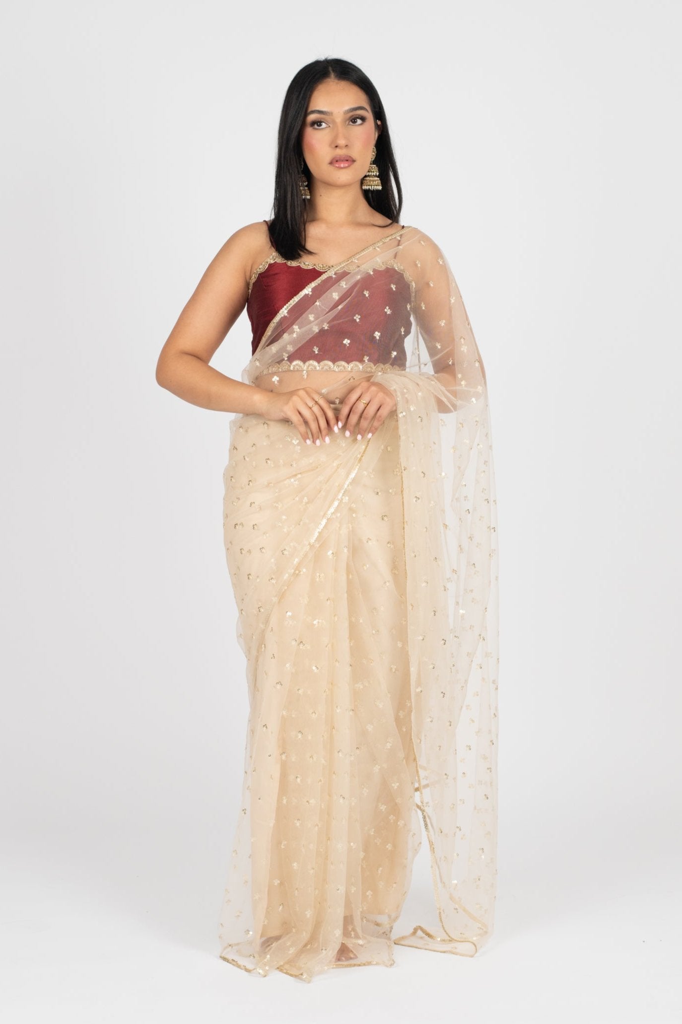 Champagne Tara Easy-Drape Saree