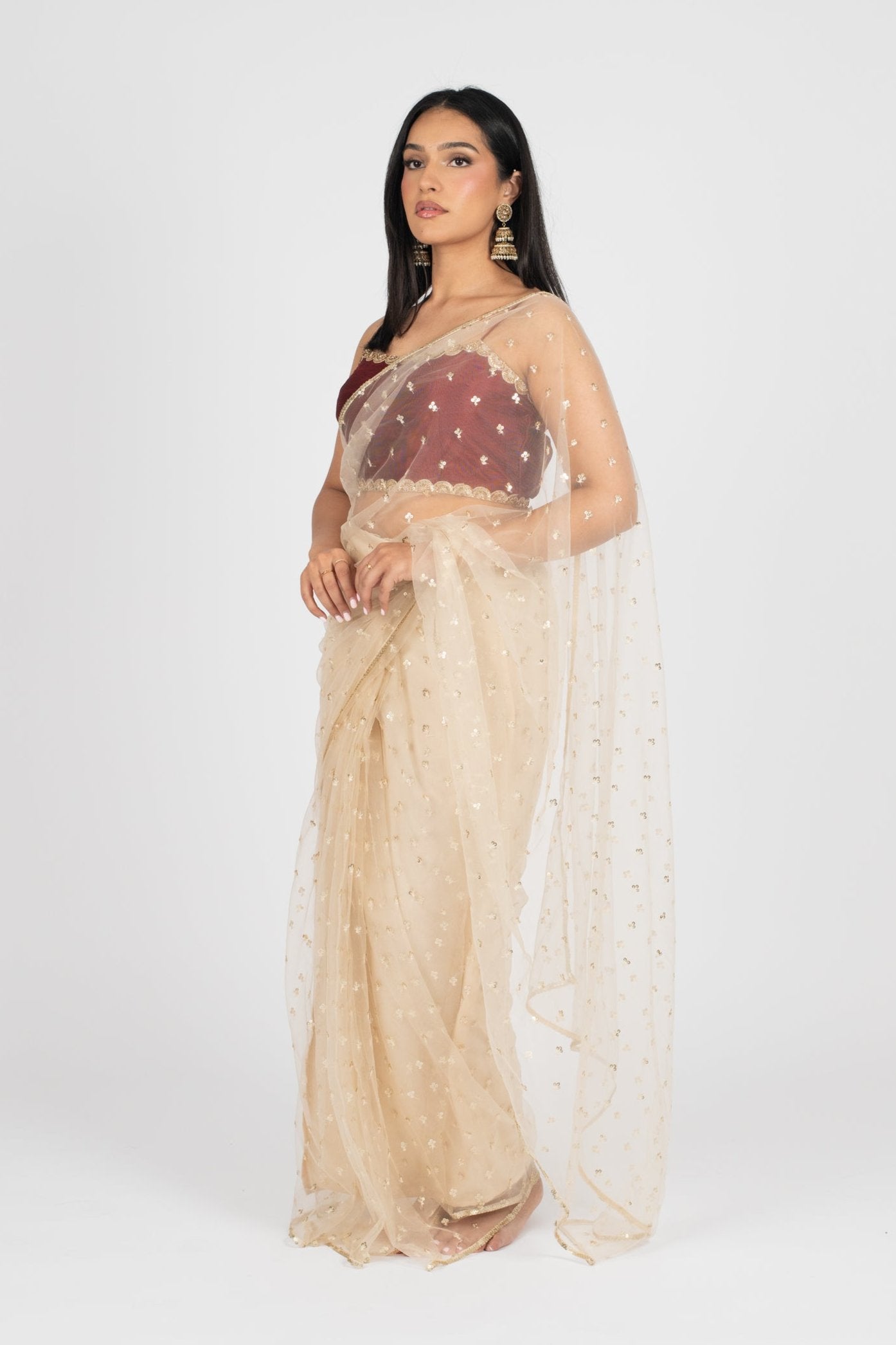 Champagne Tara Easy-Drape Saree