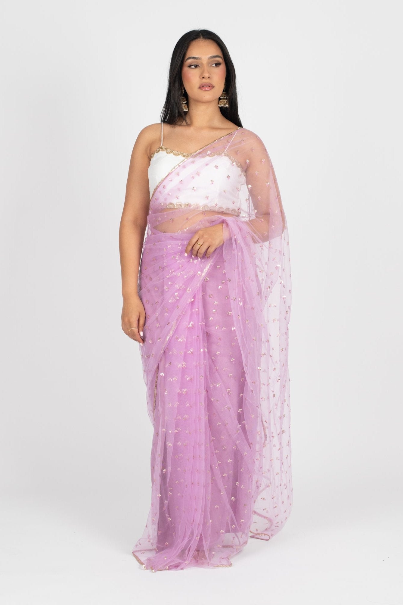 Lavender Tara Easy-Drape Saree