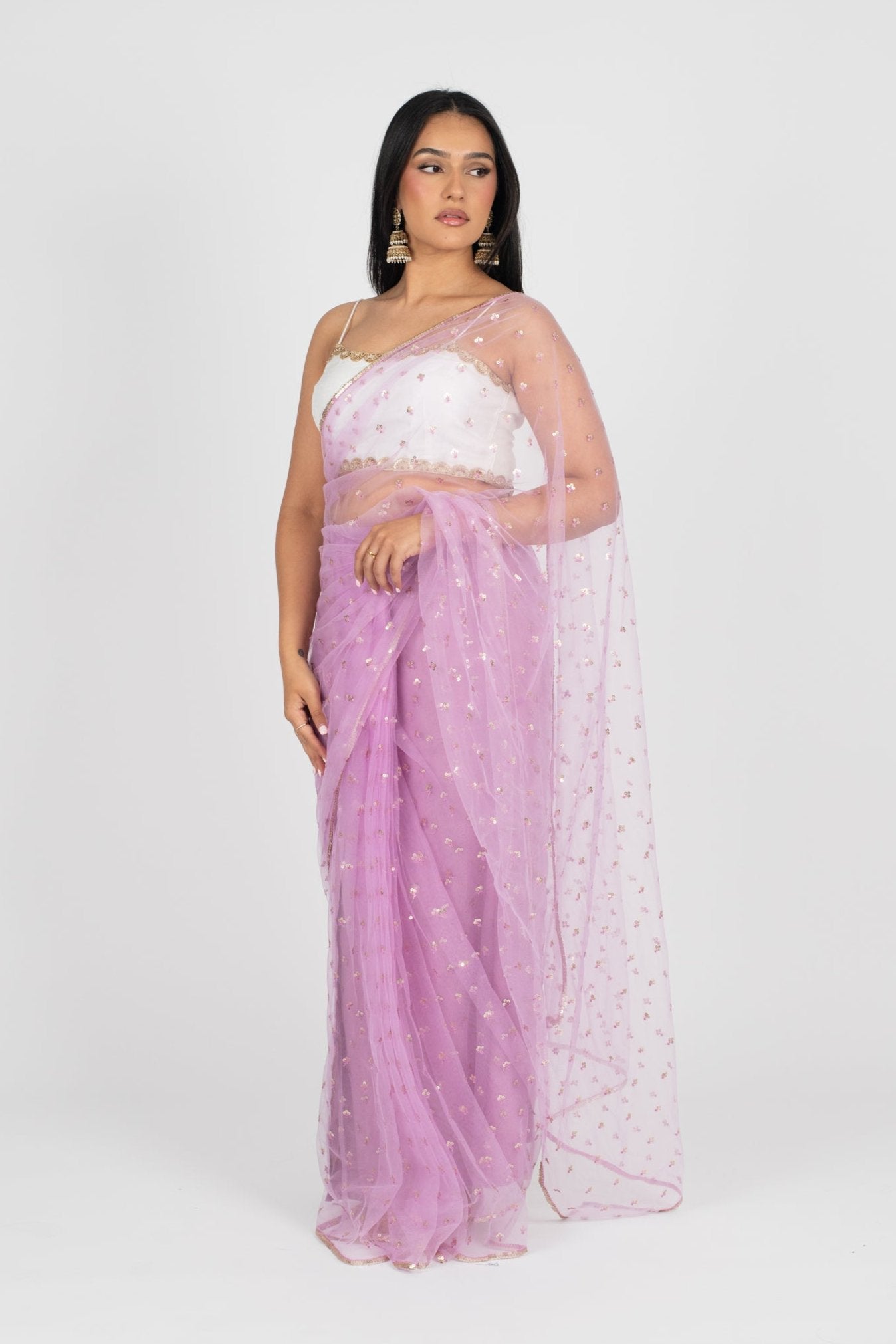 Lavender Tara Easy-Drape Saree