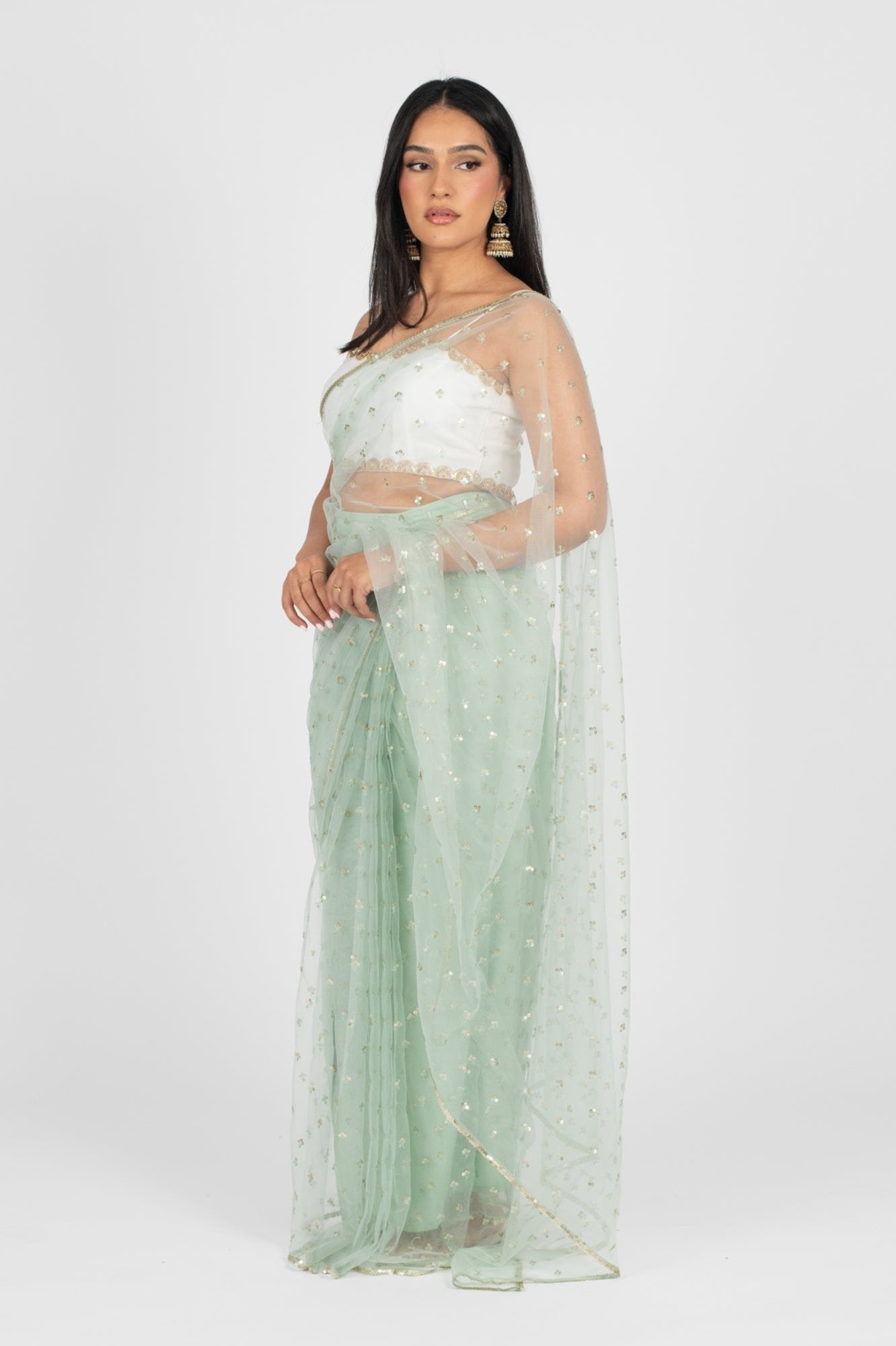 Mint Tara Easy-Drape Saree